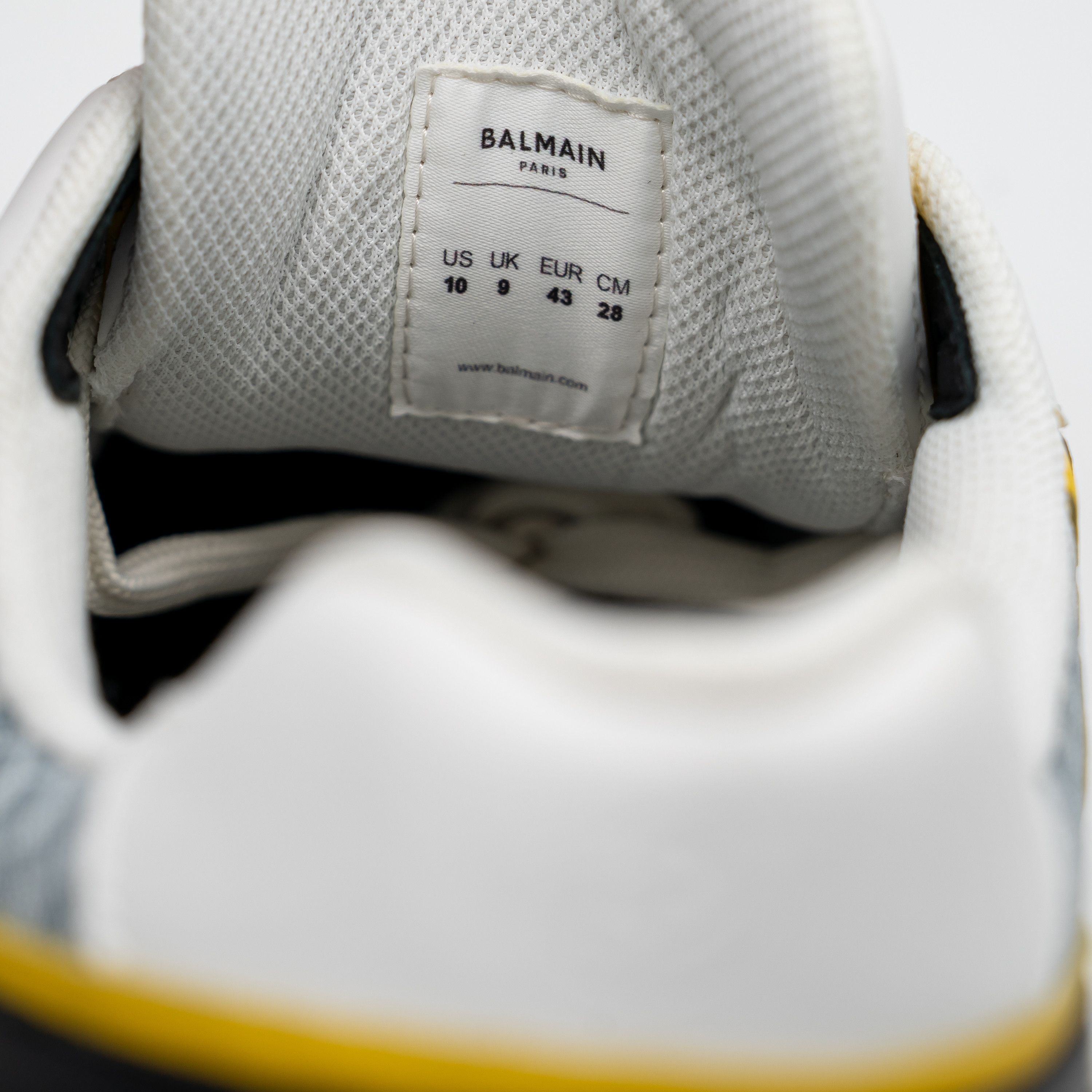 Balmain 43 10 US Balmain B-East White Black Yellow Sneakers Leather Size US 10 / EU 43 - 12 Thumbnail