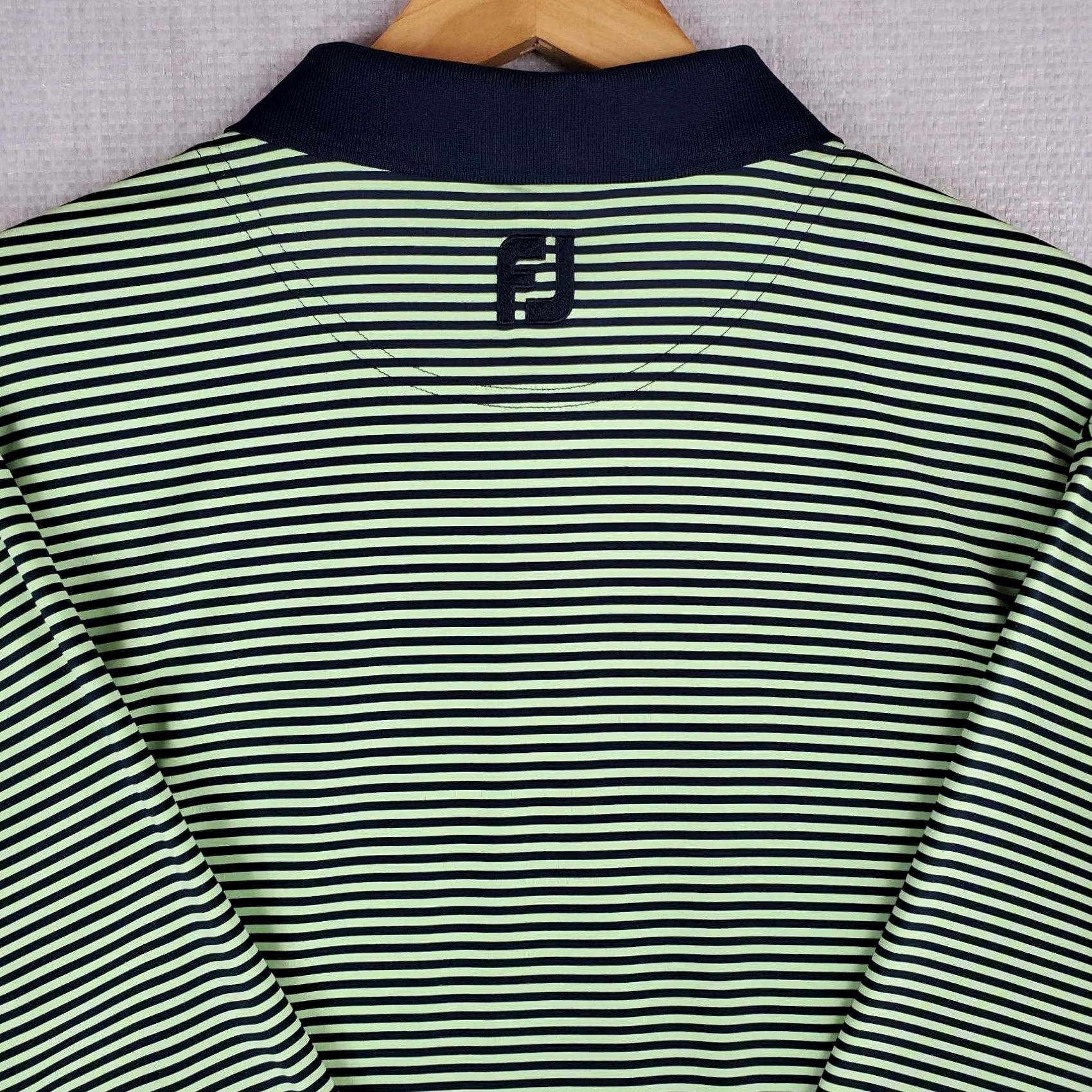 Footjoy FOOTJOY PGA NATIONAL Polo Shirt Size XL Mens Green/Blue Striped Performance Size US XL / EU 56 / 4 - 7 Thumbnail