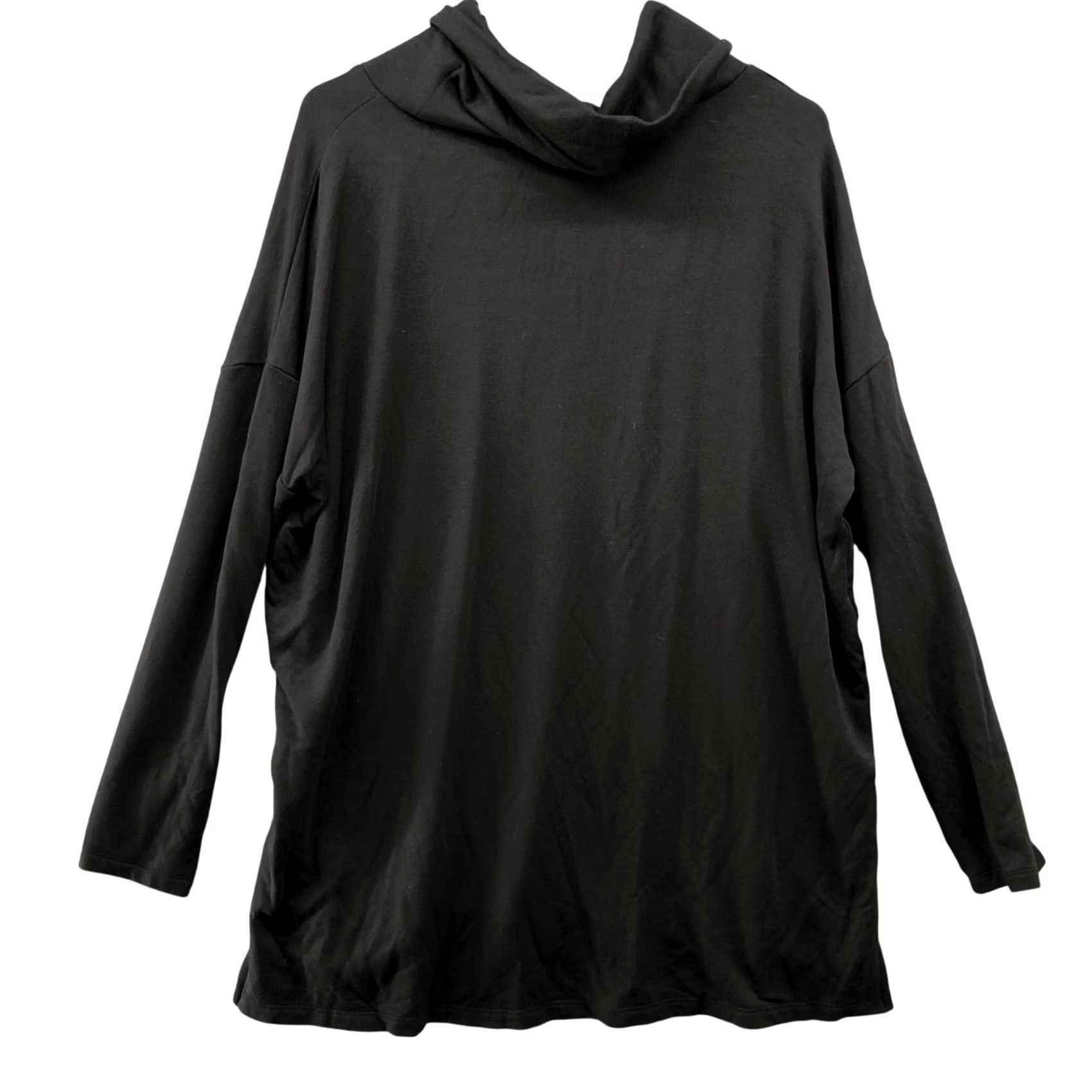 Loft Loft Turtleneck Tunic Top Womens L Black Pullover Knit Relaxed Fit Casual Long Sleeve | T-Shirt Style Cozycore Lounge Season Fall Winter Size L / US 10 / IT 46 - 2 Thumbnail