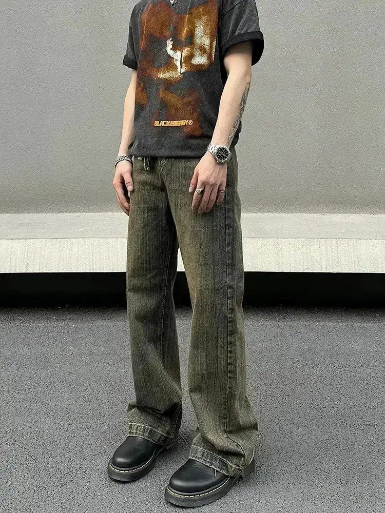 Japanese Brand Retro straight leg slightly flared washed jeans Size US 32 / EU 48 - 2 Thumbnail