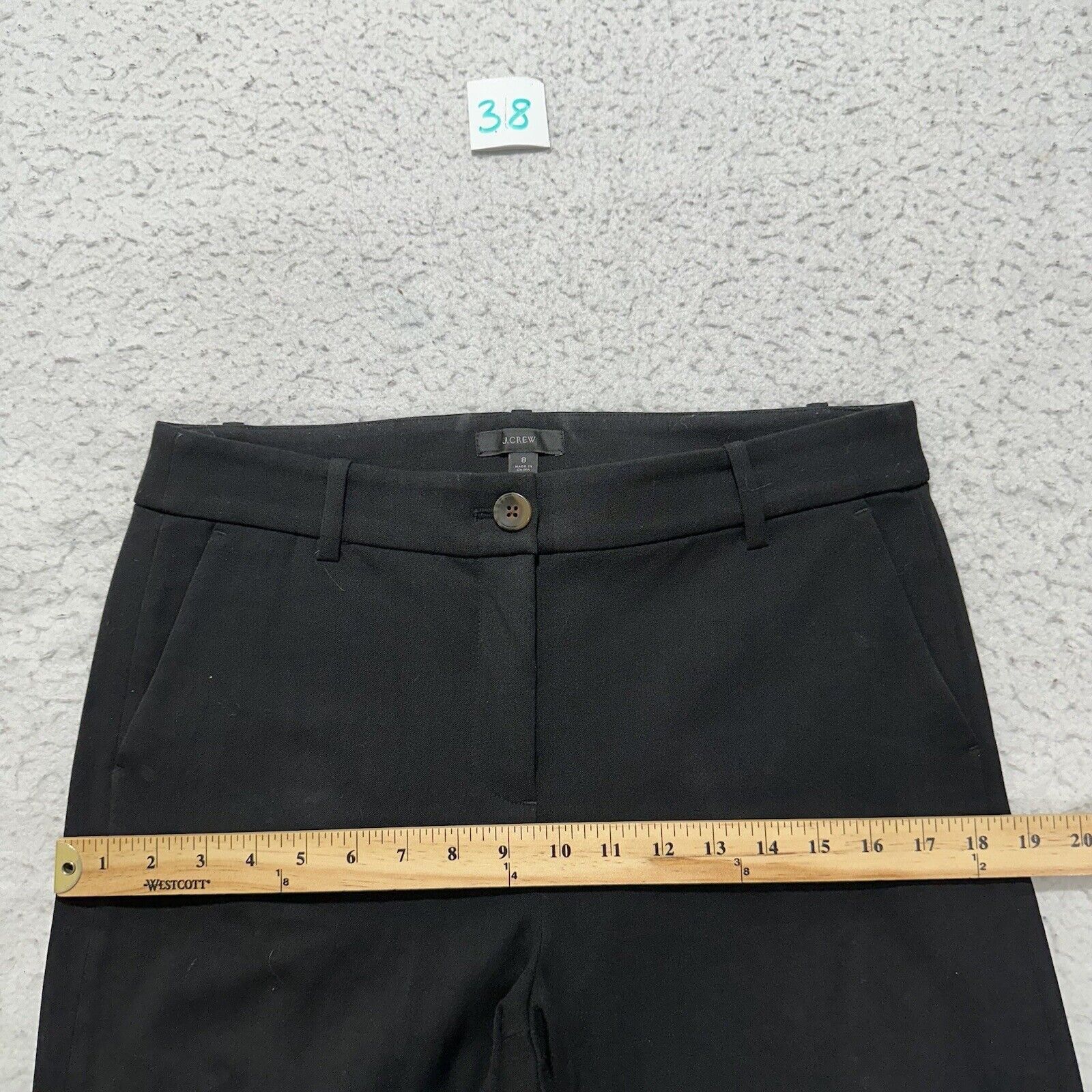 J.Crew J. Crew 8 Black Flat Front Dress Pants High Rise Stretch Size 30" / US 8 / IT 44 - 11 Thumbnail