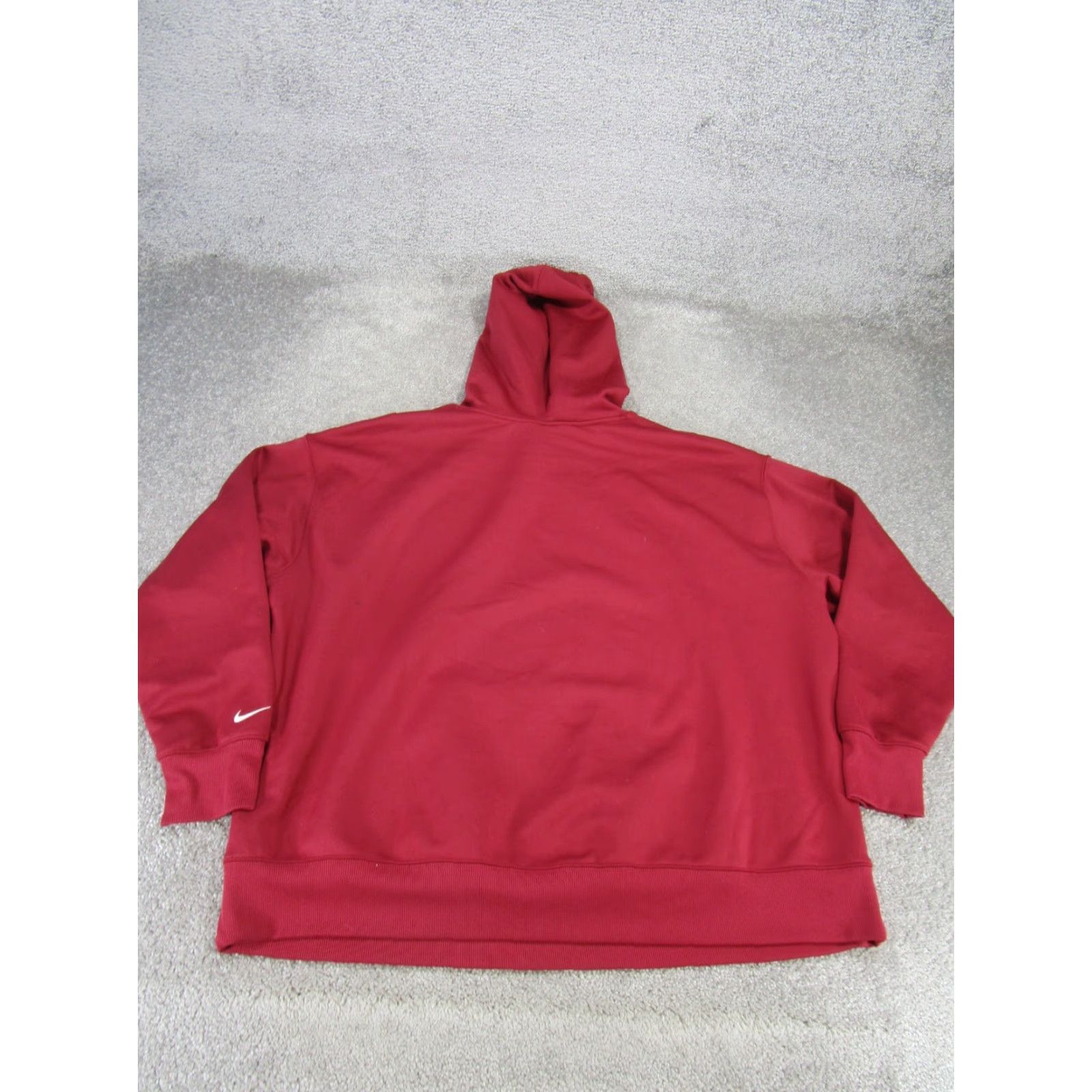 Nike VINTAGE Nike Hoodie Shirt Mens 1X Red Pullover Therma Fit Fleece Hooded Sweatshirt Mens Size US XL / EU 56 / 4 - 4 Thumbnail