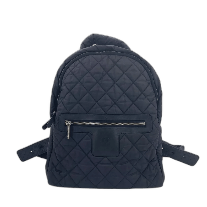 Chanel Black Quilted Backpack with Zipper