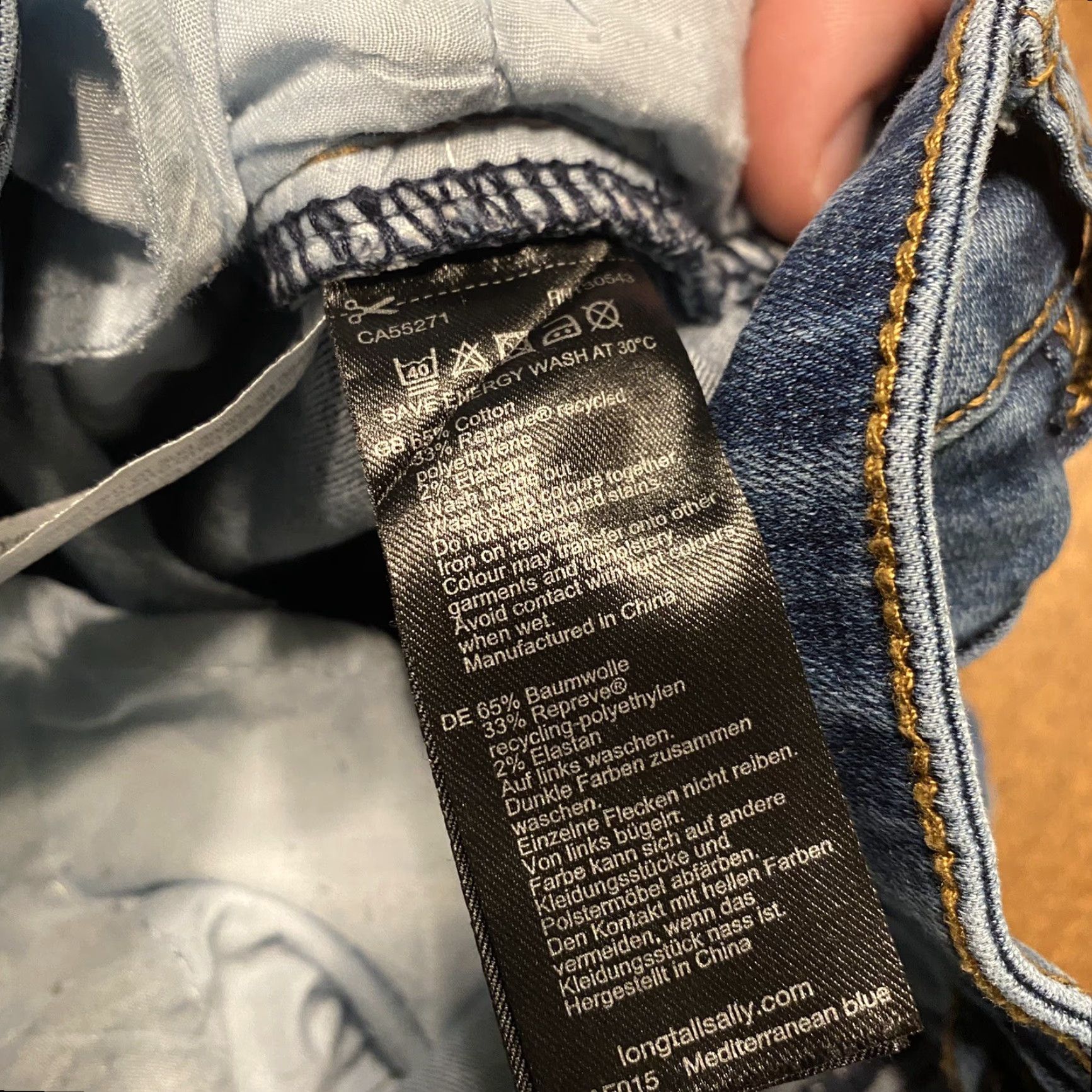 Vintage Long Tall Sally Jeans Womens 6 Tall Blue Denim High Rise Straight Stretch 25x32 Size 28" / US 6 / IT 42 - 4 Thumbnail