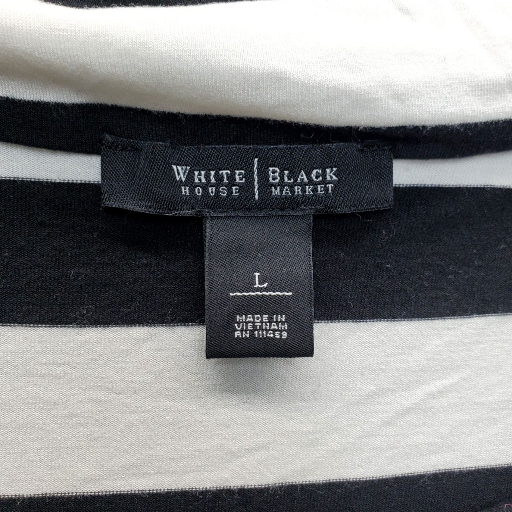 White House Black Market White House Black Market Shirt Womens L Multicolor Striped Rayon Stretch Cowl Neck Top Size L / US 10 / IT 46 - 5 Thumbnail