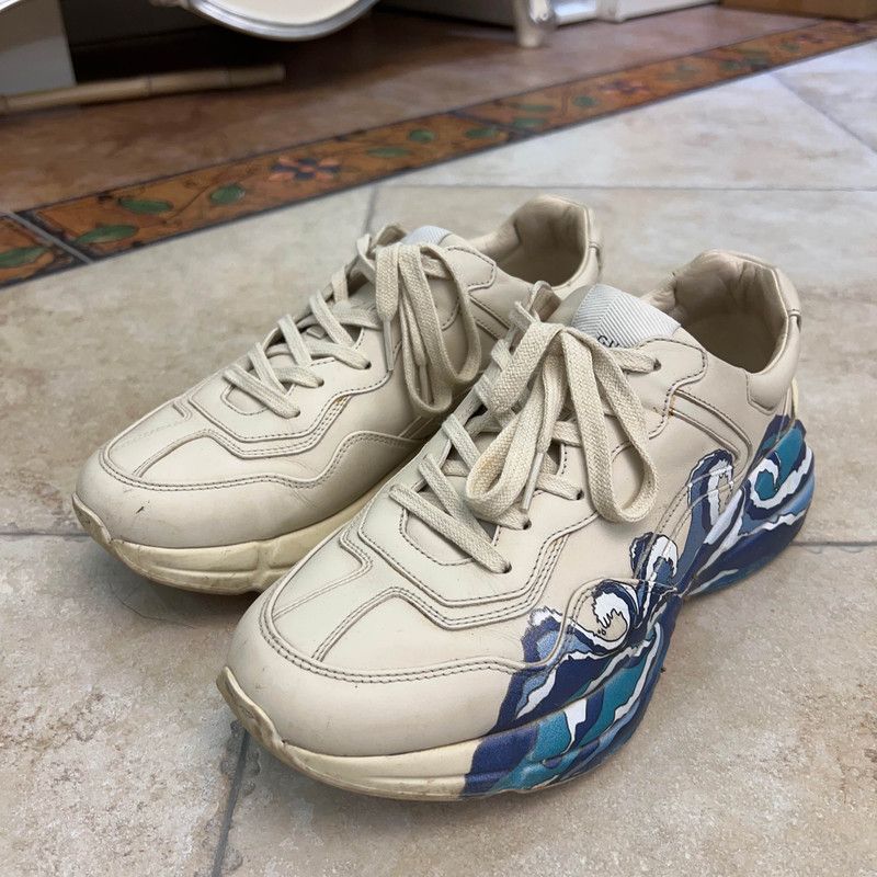 Gucci Gucci Rhyton Wave Print Thick Sole Sneakers 0079 Size US 8.5 / EU 41-42 - 1 Thumbnail