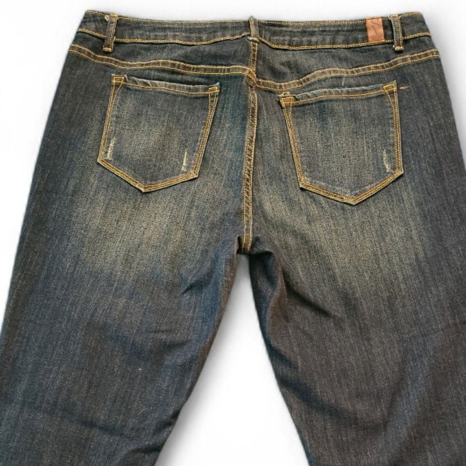 Vera Wang Simply Vera Vera Wang Skinny Jeans Size 14 Dark Wash Yellow Size 36" / US 14 / IT 50 - 5 Thumbnail