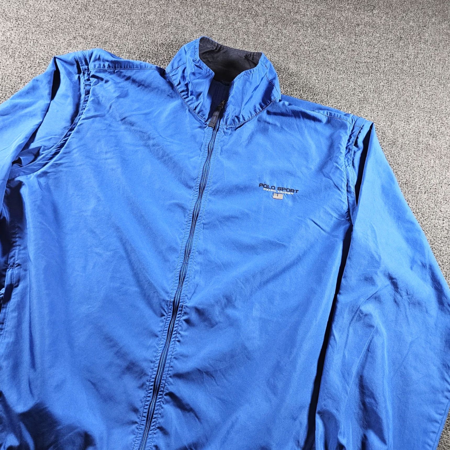 Polo Ralph Lauren VINTAGE Polo Sport Ralph Lauren Jacket Mens XL Blue Windbreaker USA Flag 90s Size US XL / EU 56 / 4 - 3 Thumbnail
