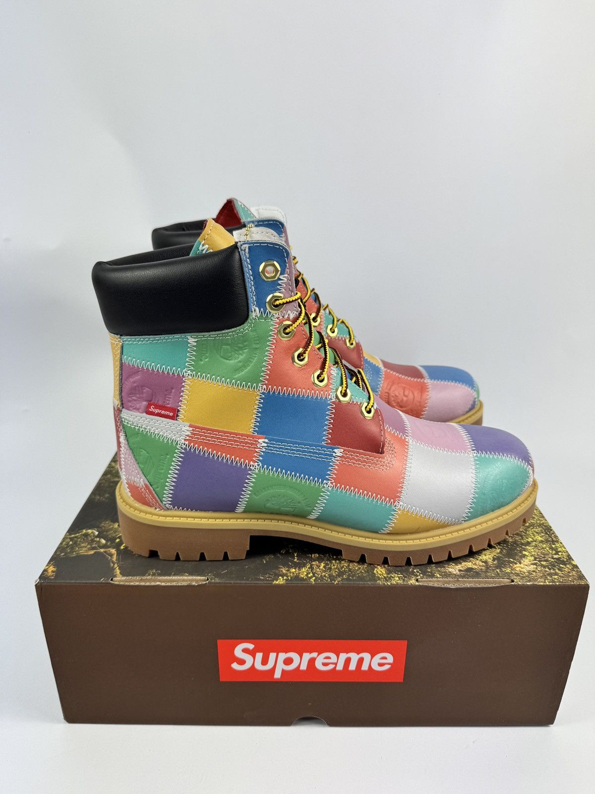 x SUPREME 6’’ PATCHWORK WATERPROOF BOOTS