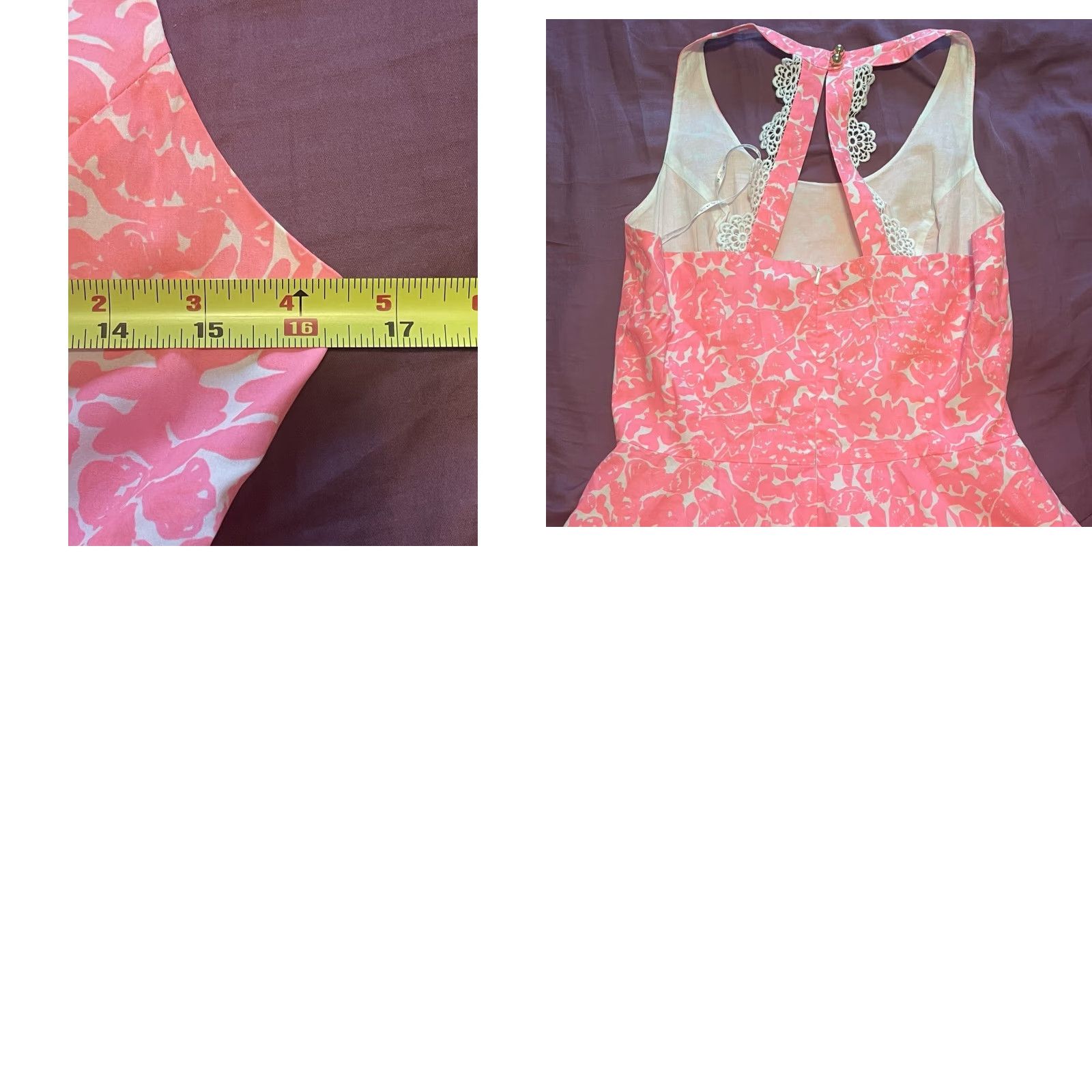 Lilly Pulitzer VINTAGE Lilly Pulitzer Women’s Dress Sleeveless Knee Length Lace Trim Cosmo Pink Size 2 Retail 98 NWOT Size XS / US 0-2 / IT 36-38 - 8 Thumbnail
