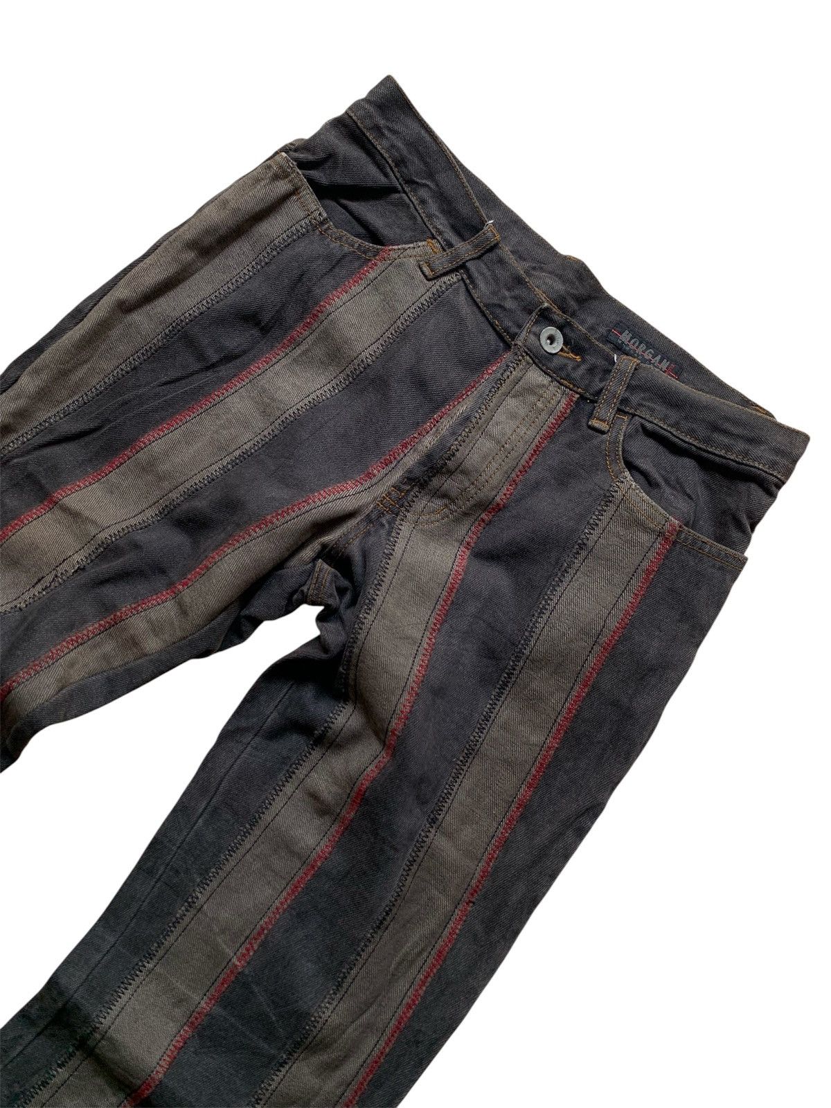 If Six Was Nine Vintage morgan de toi homme stripe stitched flare denim pant Size US 30 / EU 46 - 3 Thumbnail