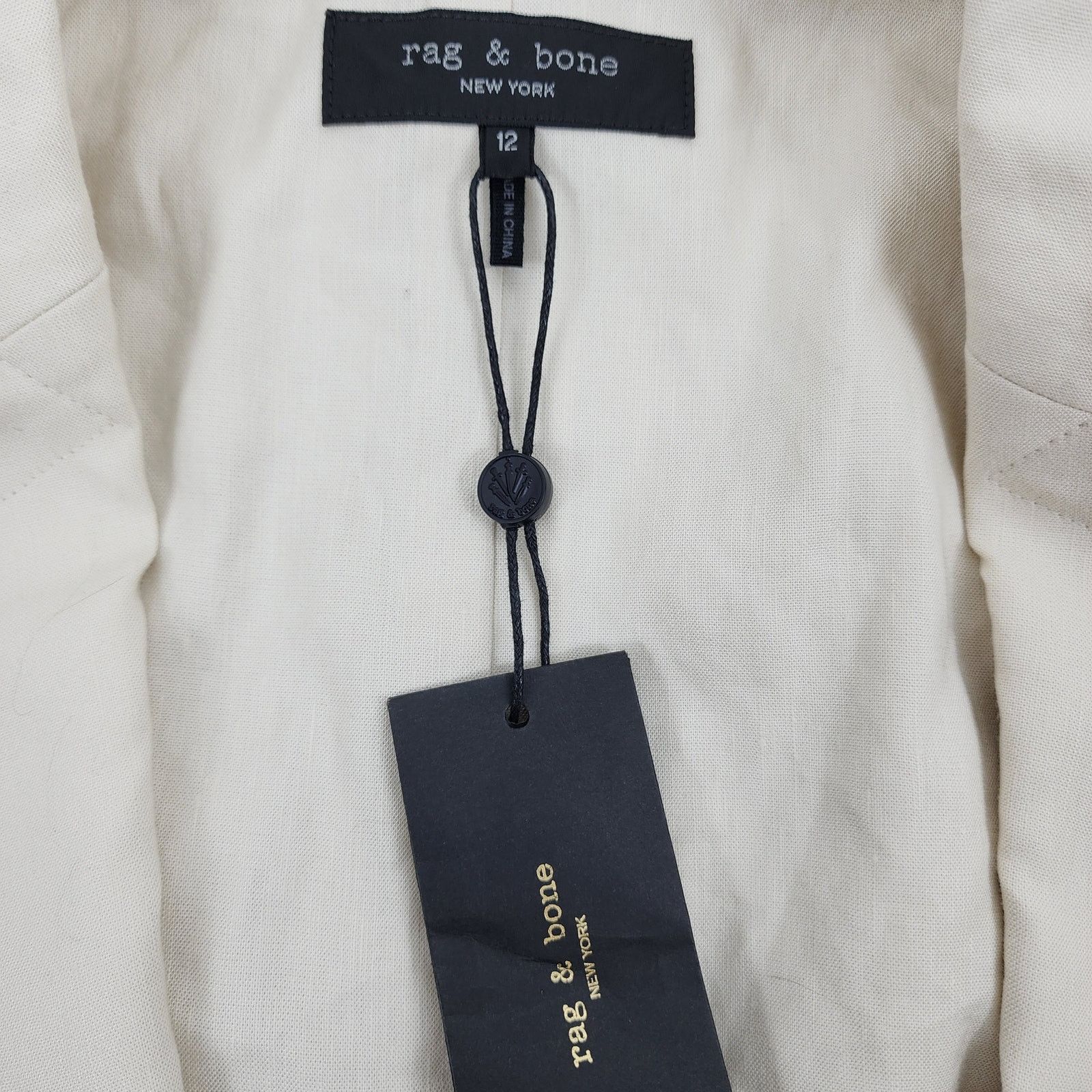 Rag & Bone NEW Rag & Bone Margot Linen Blazer Light Dove One Button 12 Size XL / US 12-14 / IT 48-50 - 8 Thumbnail