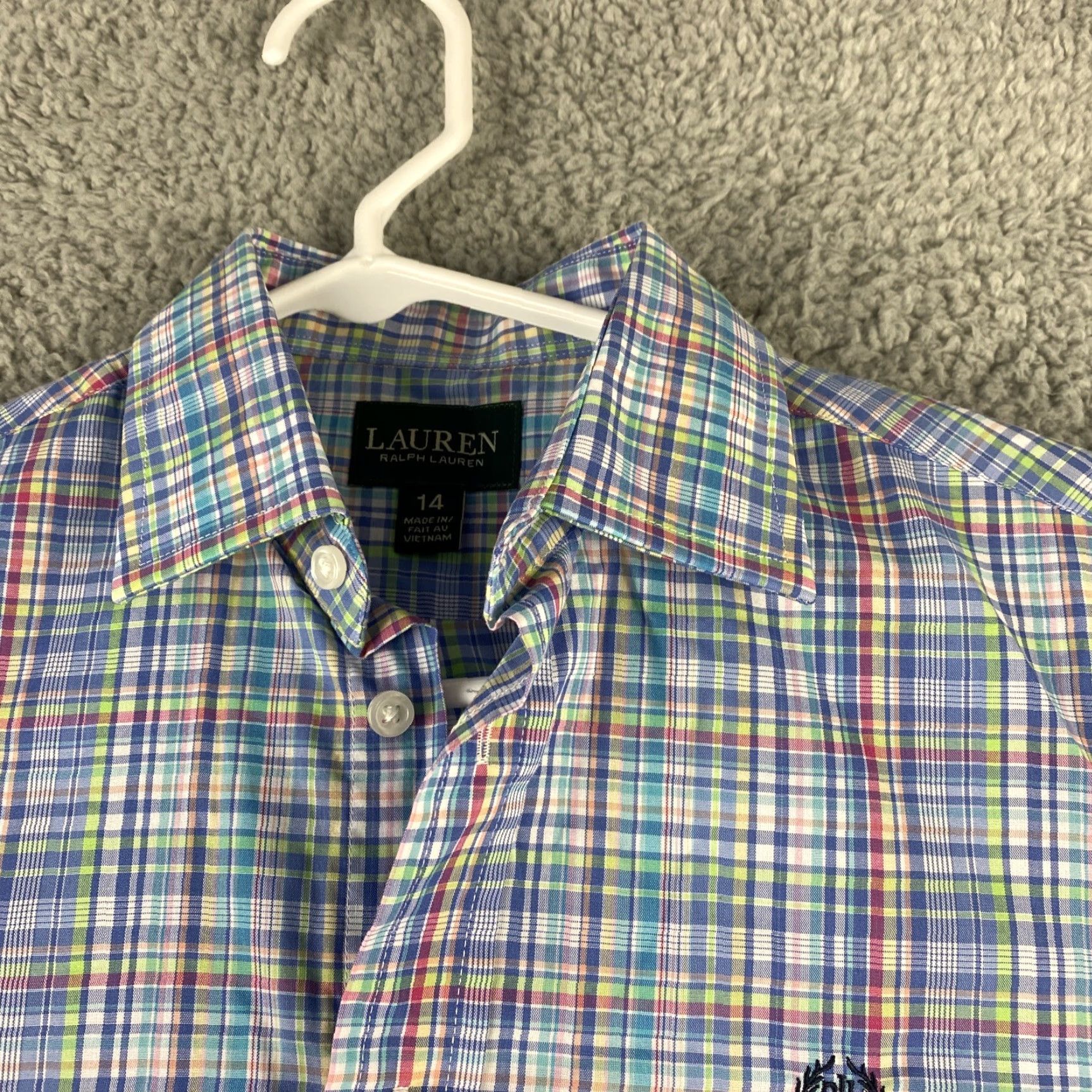 Polo Ralph Lauren Polo Ralph Lauren Dress Shirt Plaid Long Sleeve Teens 14R Multicolor Logo Button-Up Size 36R - 3 Thumbnail
