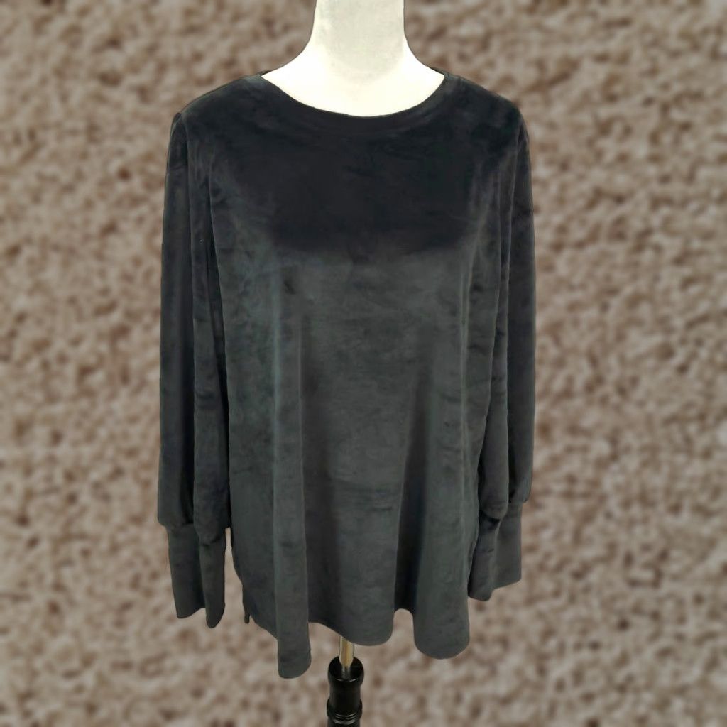 Vintage Belle by Kim Gravel Sweater Womens XL Black Velour Pullover Size XL / US 12-14 / IT 48-50 - 1 Thumbnail