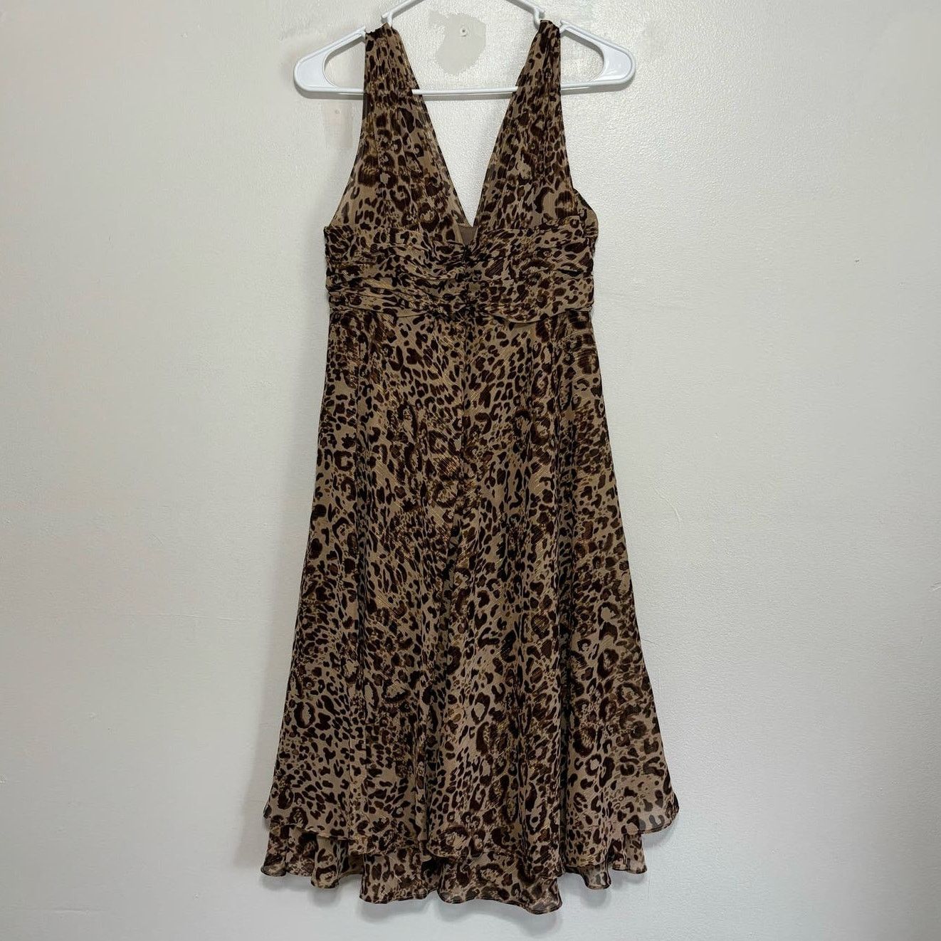 Other Sheri Martin Leopard Metallic Ruched Dress Size 12 Size XL / US 12-14 / IT 48-50 - 8 Thumbnail