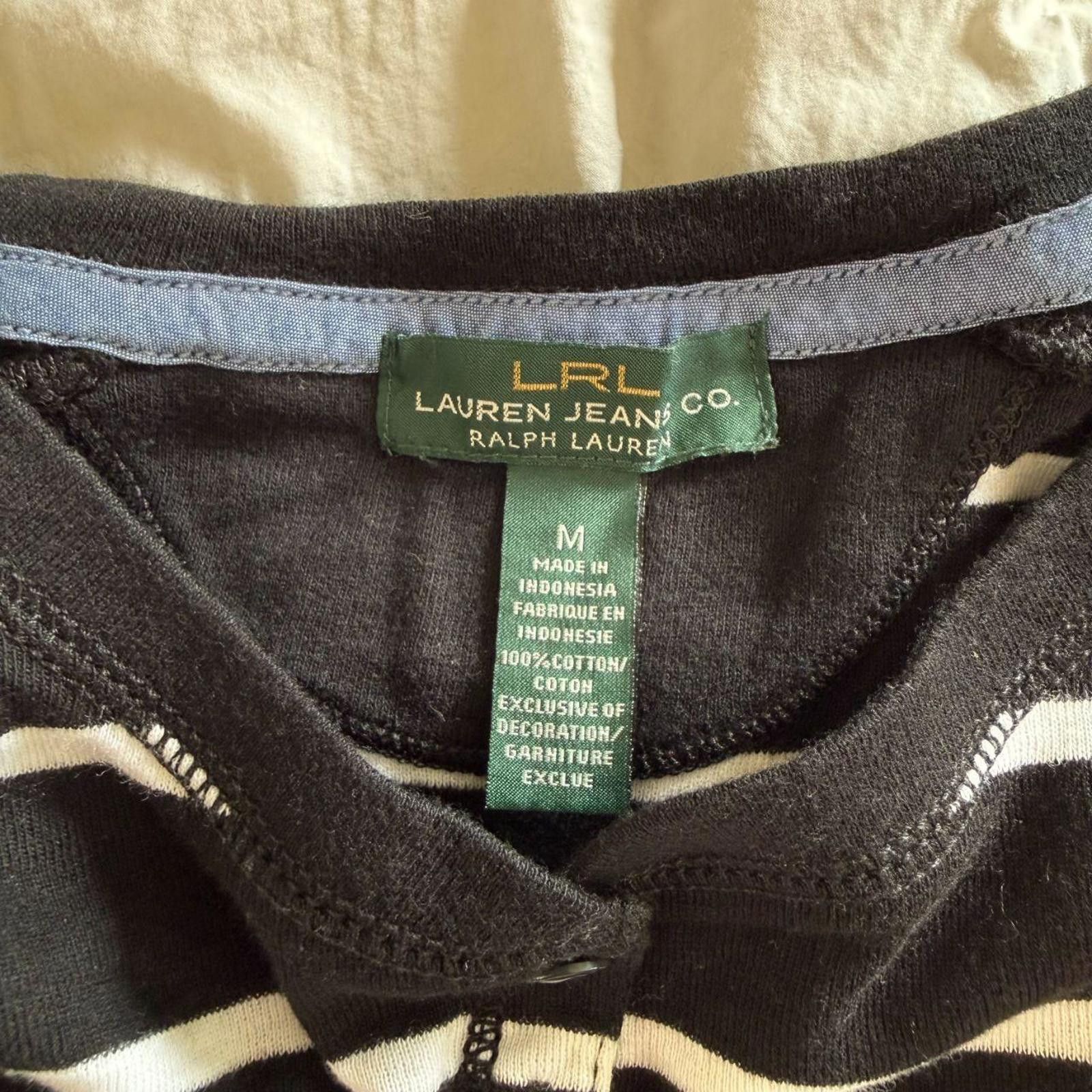 Lauren Ralph Lauren Ralph Lauren Shirt Women's M Black White 100% Cotton Size M / US 6-8 / IT 42-44 - 2 Thumbnail