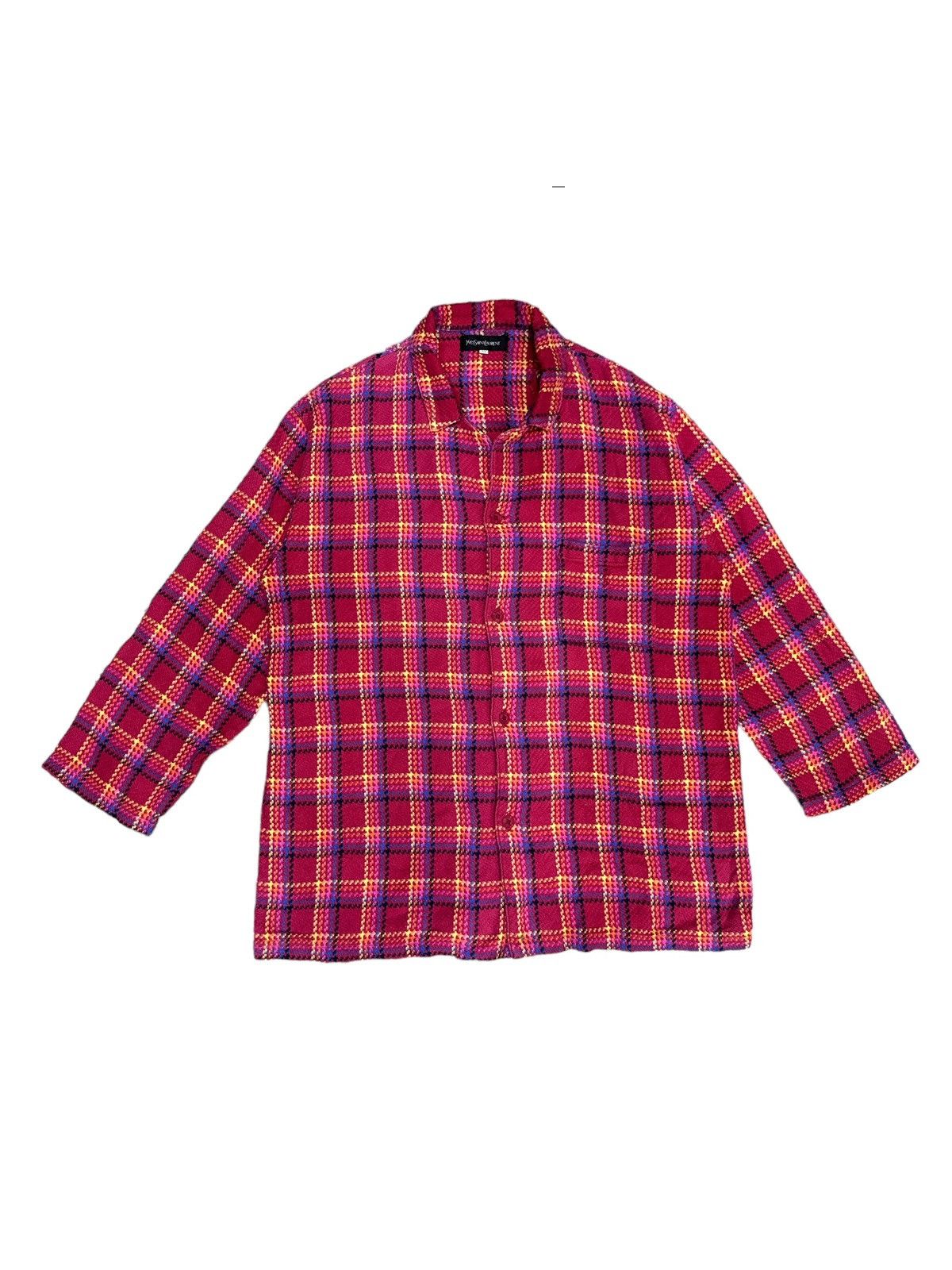 Yves Saint Laurent YSL COTTON TWEED BUTTON UP SHIRT Size US M / EU 48-50 / 2 - 1 Thumbnail