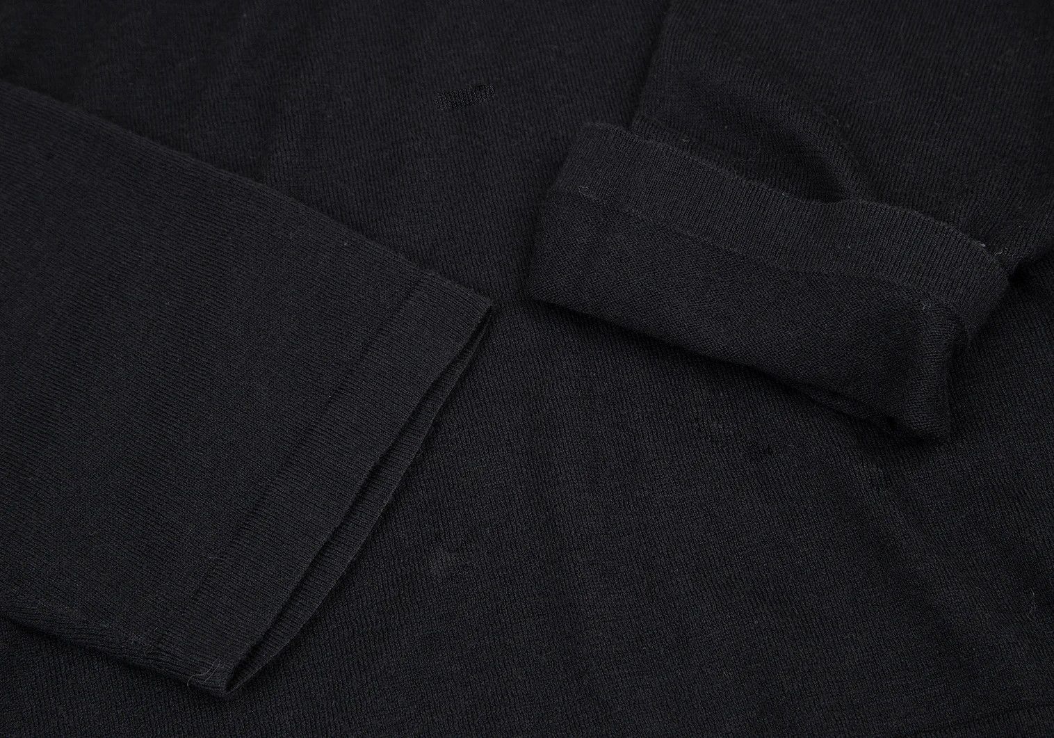 Emporio Armani Back Eagle Slit Neck Knit in Black Size 52 Size US L / EU 52-54 / 3 - 4 Thumbnail