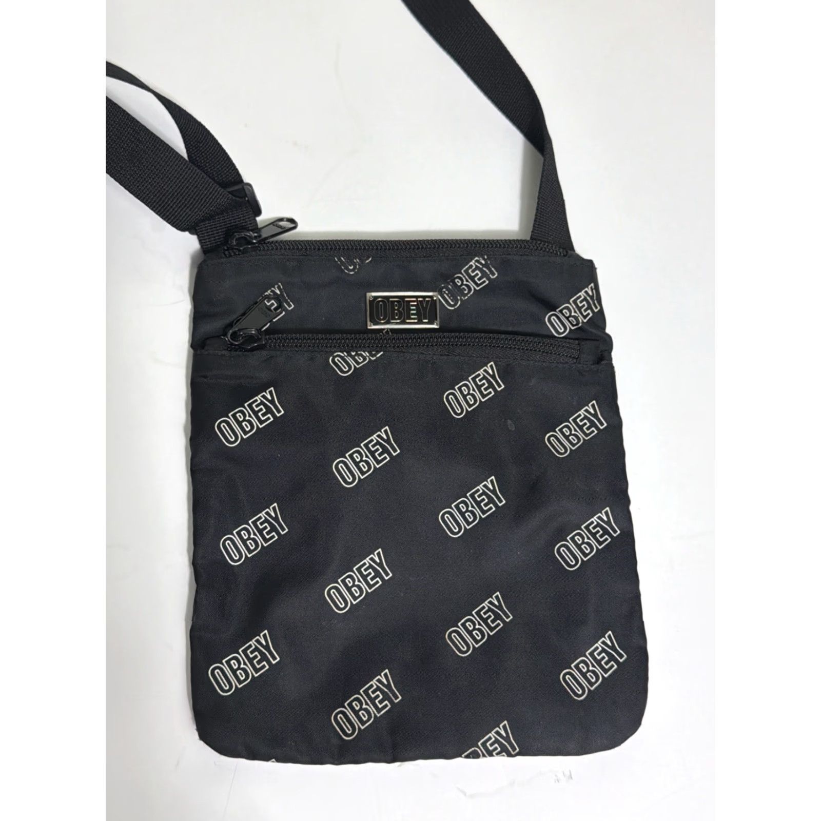 Obey OBEY Crossbody Bag Small White Black Adjustable Strap Women 8.5x7 Size ONE SIZE - 2 Thumbnail