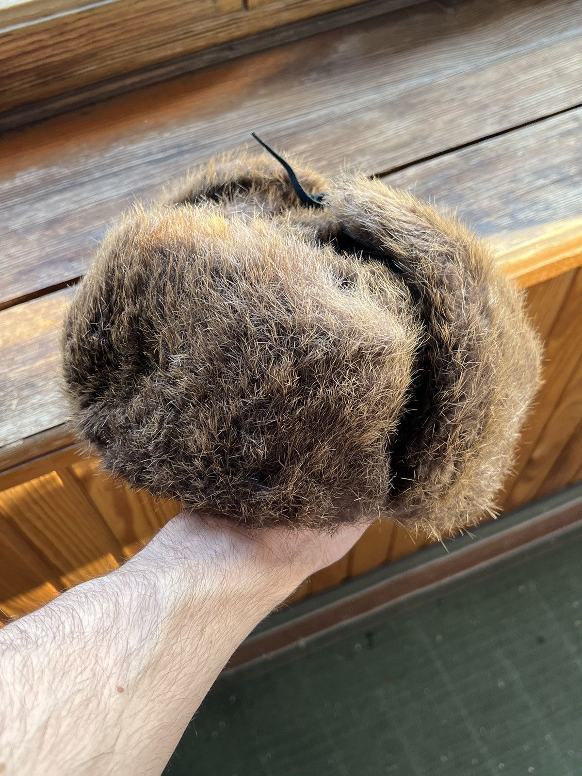 Vintage Vintage Ushanka trapper rabbit leather hat rare Size ONE SIZE - 1 Thumbnail