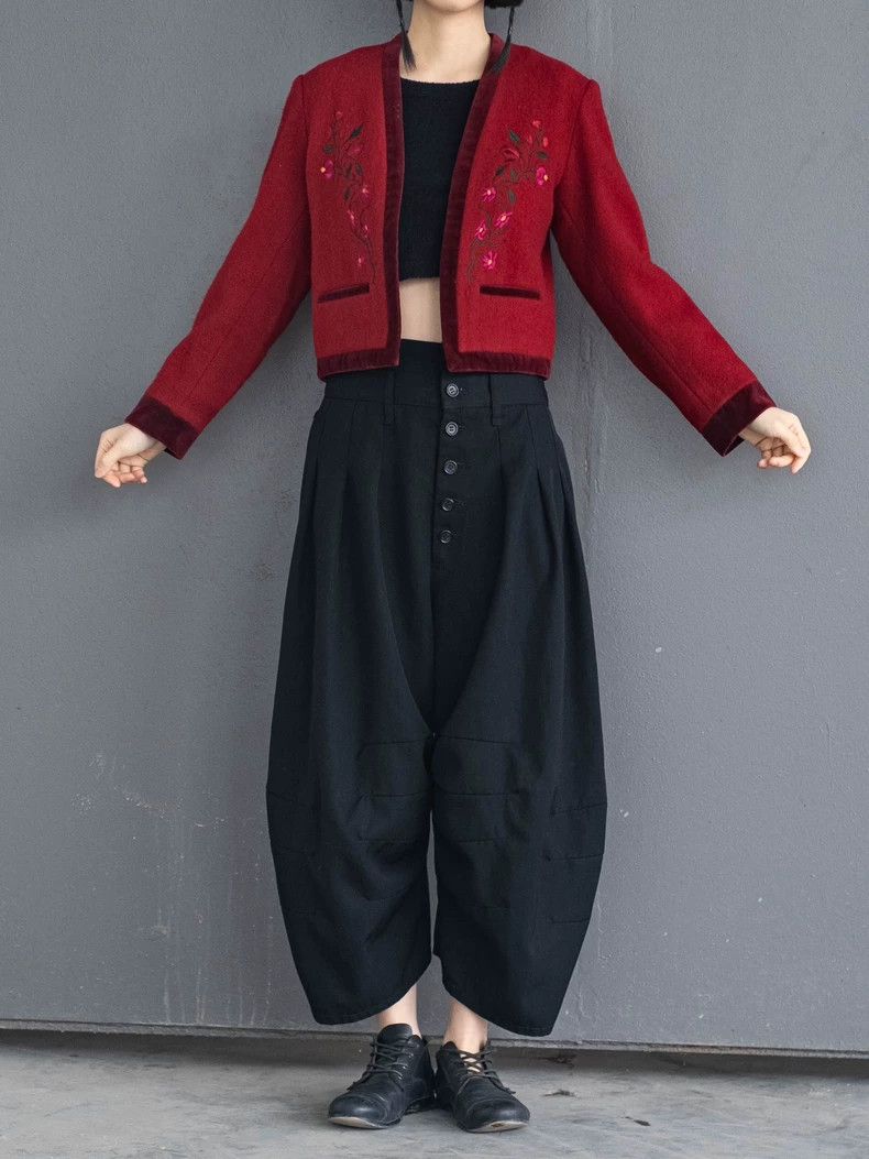 Kenzo KENZO Vintage red wool embroidered coat Size M / US 6-8 / IT 42-44 - 4 Thumbnail