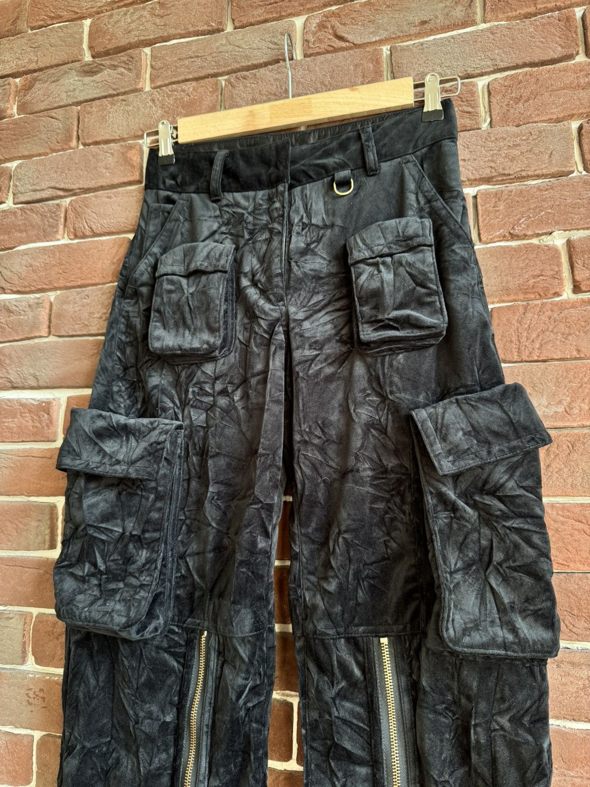 Acne Studios × Designer Rare Acne Studios Velvet Cargo Pants Black Hype Grail 32 Size 24" / US 00 / IT 34 - 3 Thumbnail