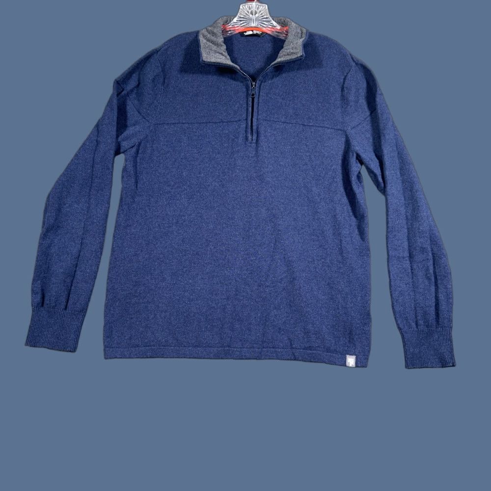 The North Face The North Face Mt Tam 1/4 Zip Sweater Navy Blue Wool Cotton Mens Large Pullover Size US L / EU 52-54 / 3 - 1 Thumbnail