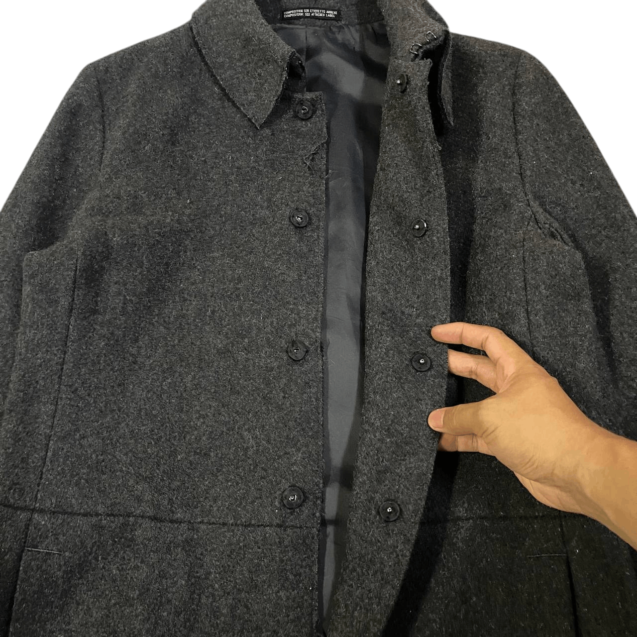 Yohji Yamamoto Vintage Yohji Yamamoto Noue-rue Wool Long Coat Size US S / EU 44-46 / 1 - 5 Thumbnail