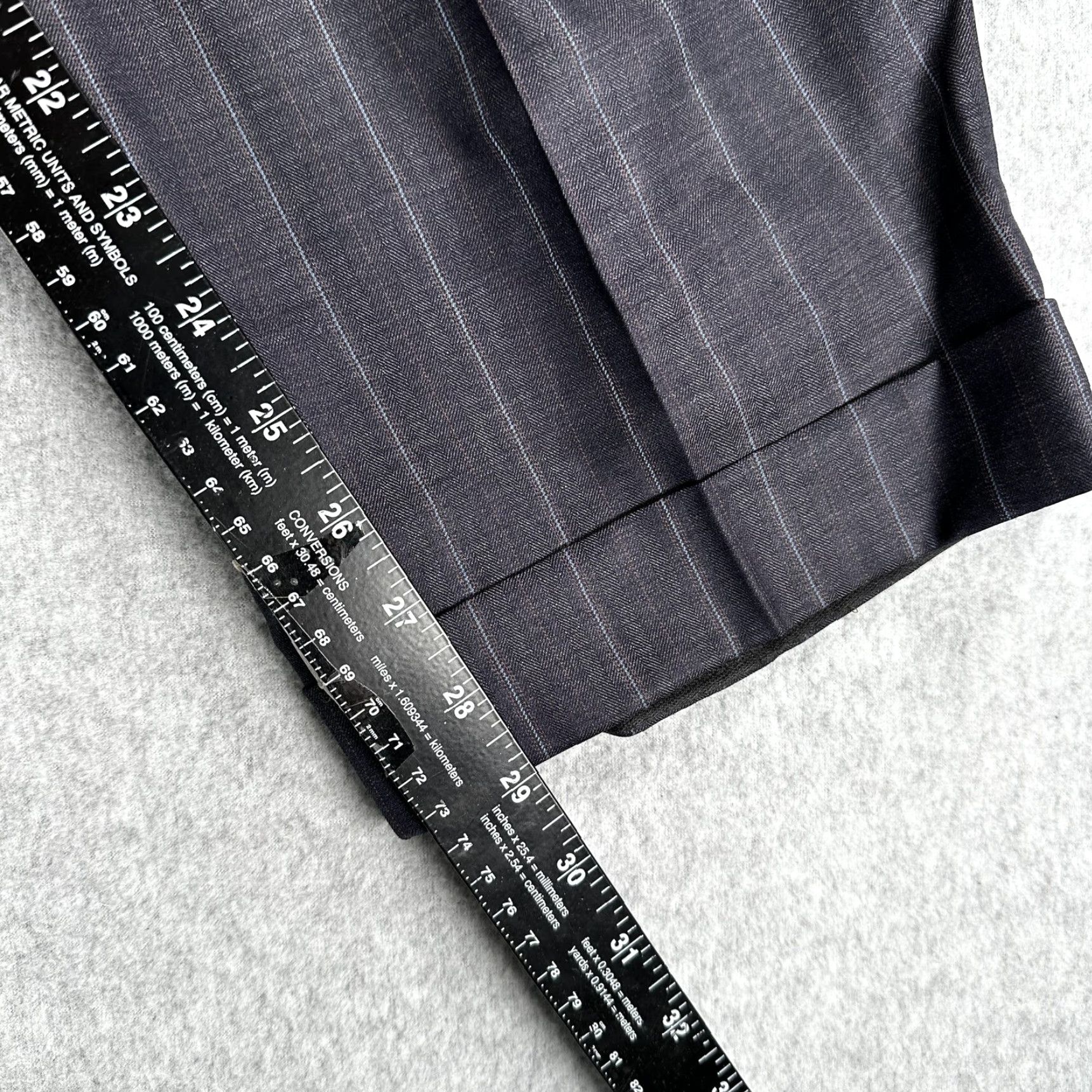 Vintage Norton & Sons Dress Pants Mens 40x29 Gray Pinstripe Cuffed Tailored Savile Row Dress Pants Mens 40 Regular Gray Pinstripe Size US 40 / EU 56 - 3 Thumbnail