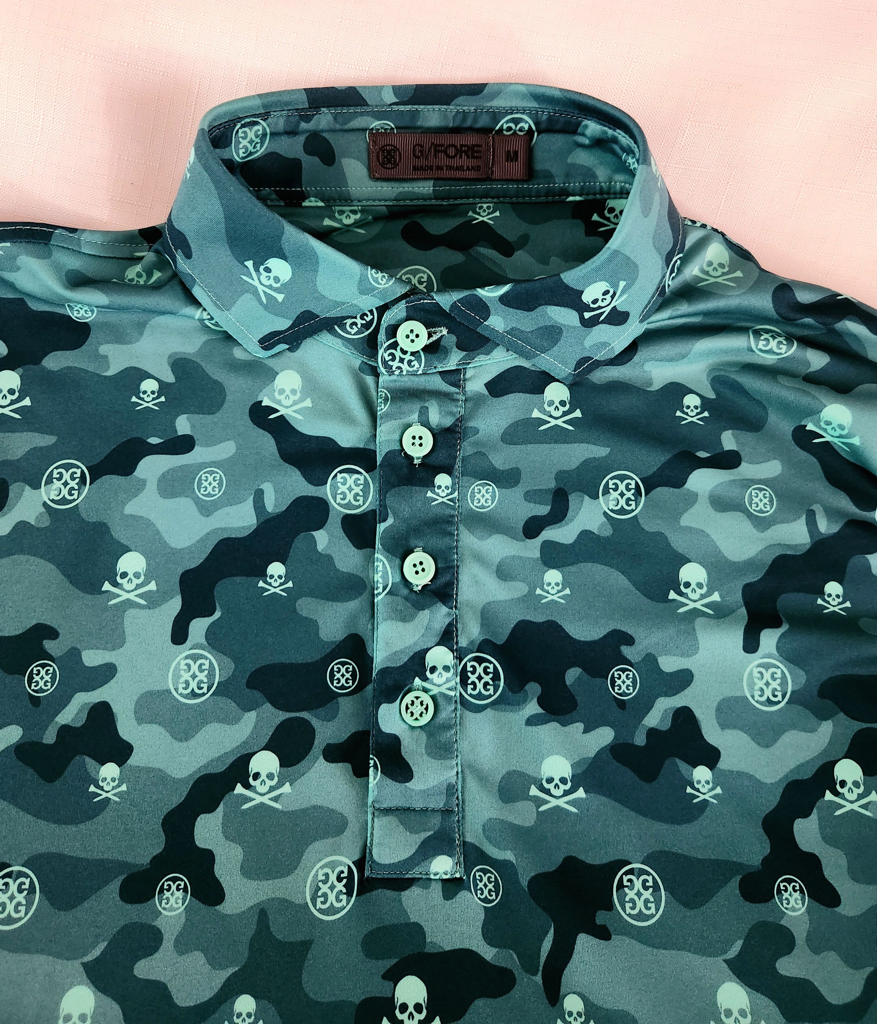 G/FORE G/Fore Golf Shirt Polo Icon Camo Tech Print Lotus Green Size US M / EU 48-50 / 2 - 6 Thumbnail
