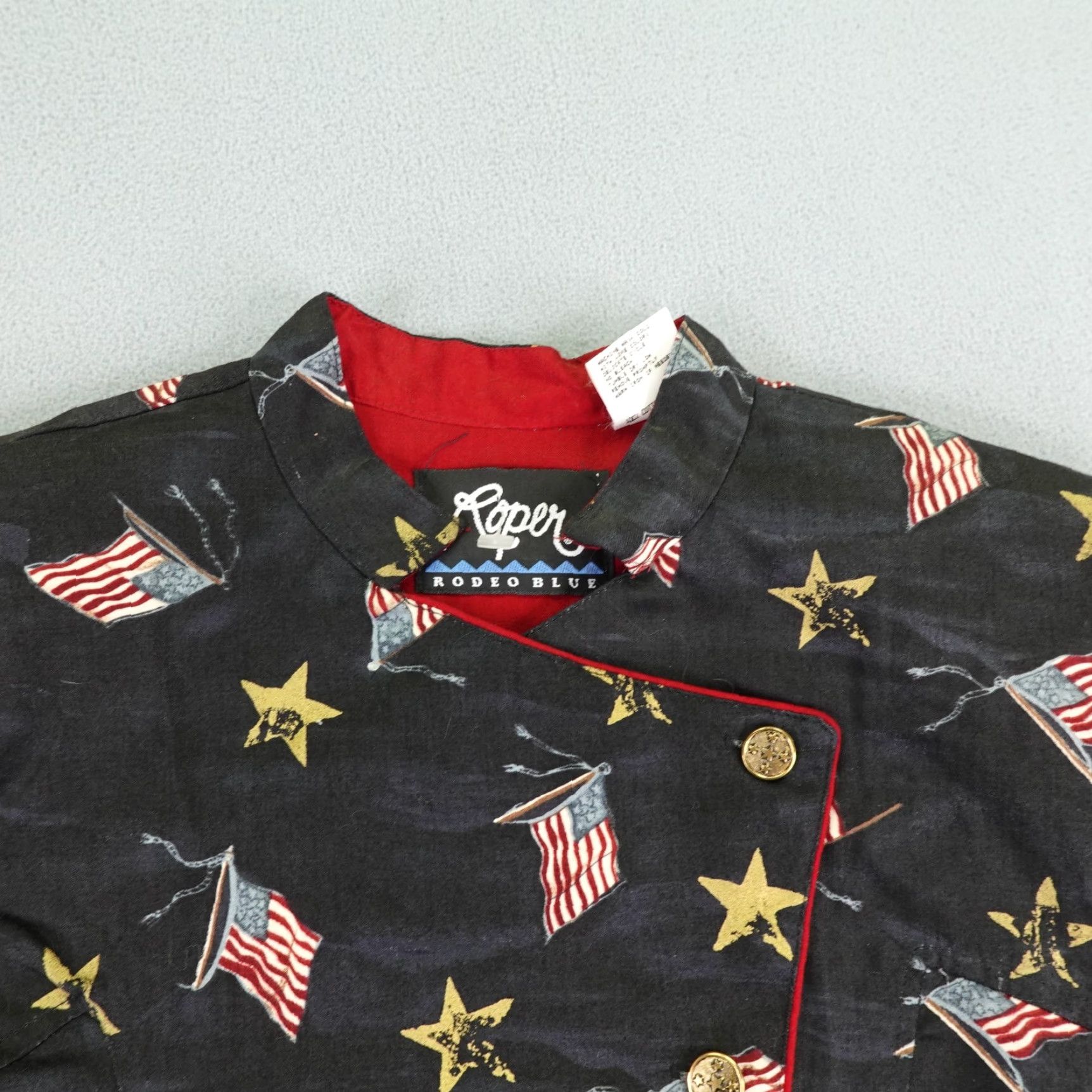 Roper VINTAGE Roper Women’s Cotton Western Shirt XS Black Cowboy Padded Shoulders Casual, Rodeo, Travel Size XS / US 0-2 / IT 36-38 - 2 Thumbnail