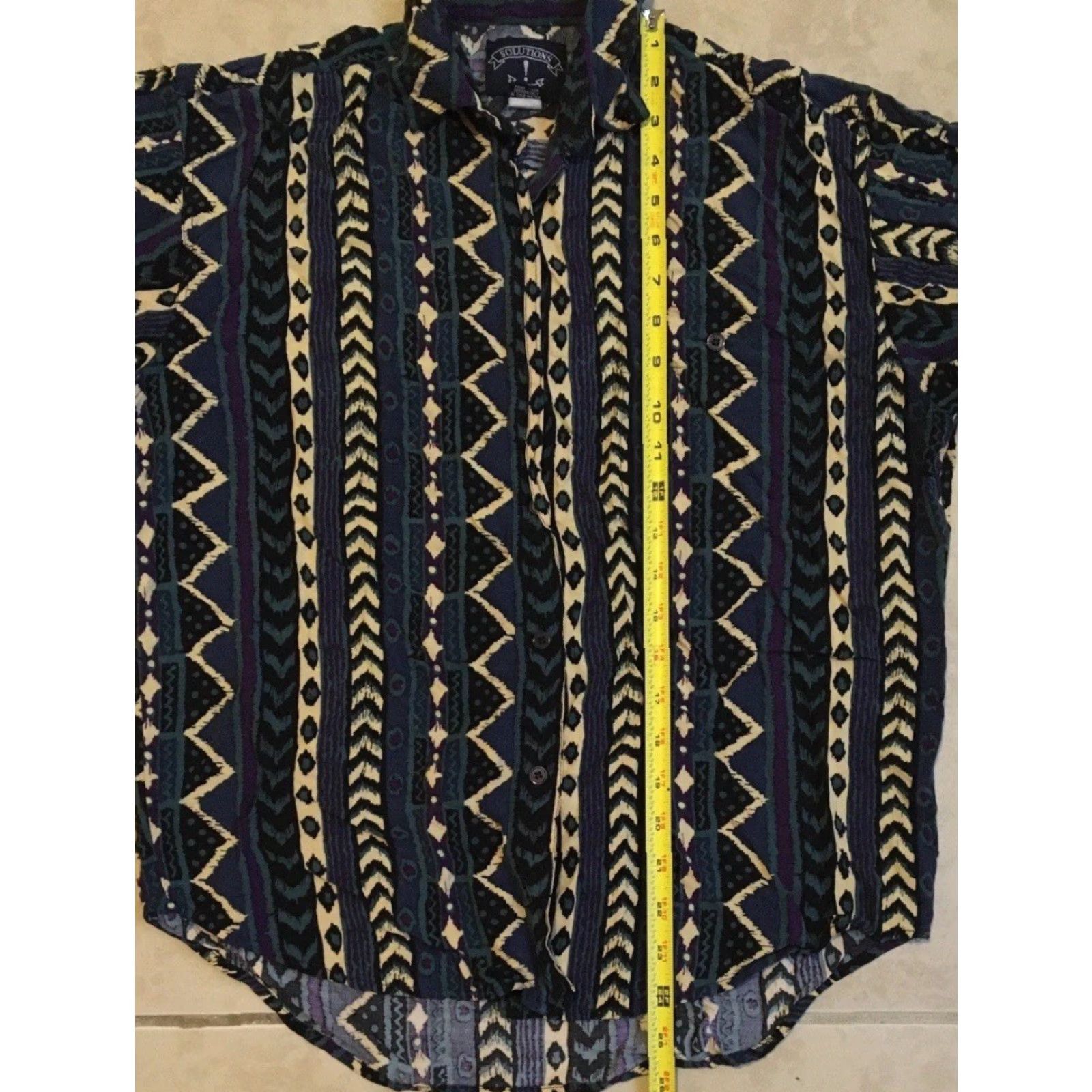 Gotcha VINTAGE 90s Abstract Art All Over Print Button-Up Shirt M Women Blue Rayon Short Sleeve Grunge Gotcha Op 80s Surf Beach Vaporwave Size M / US 6-8 / IT 42-44 - 6 Thumbnail
