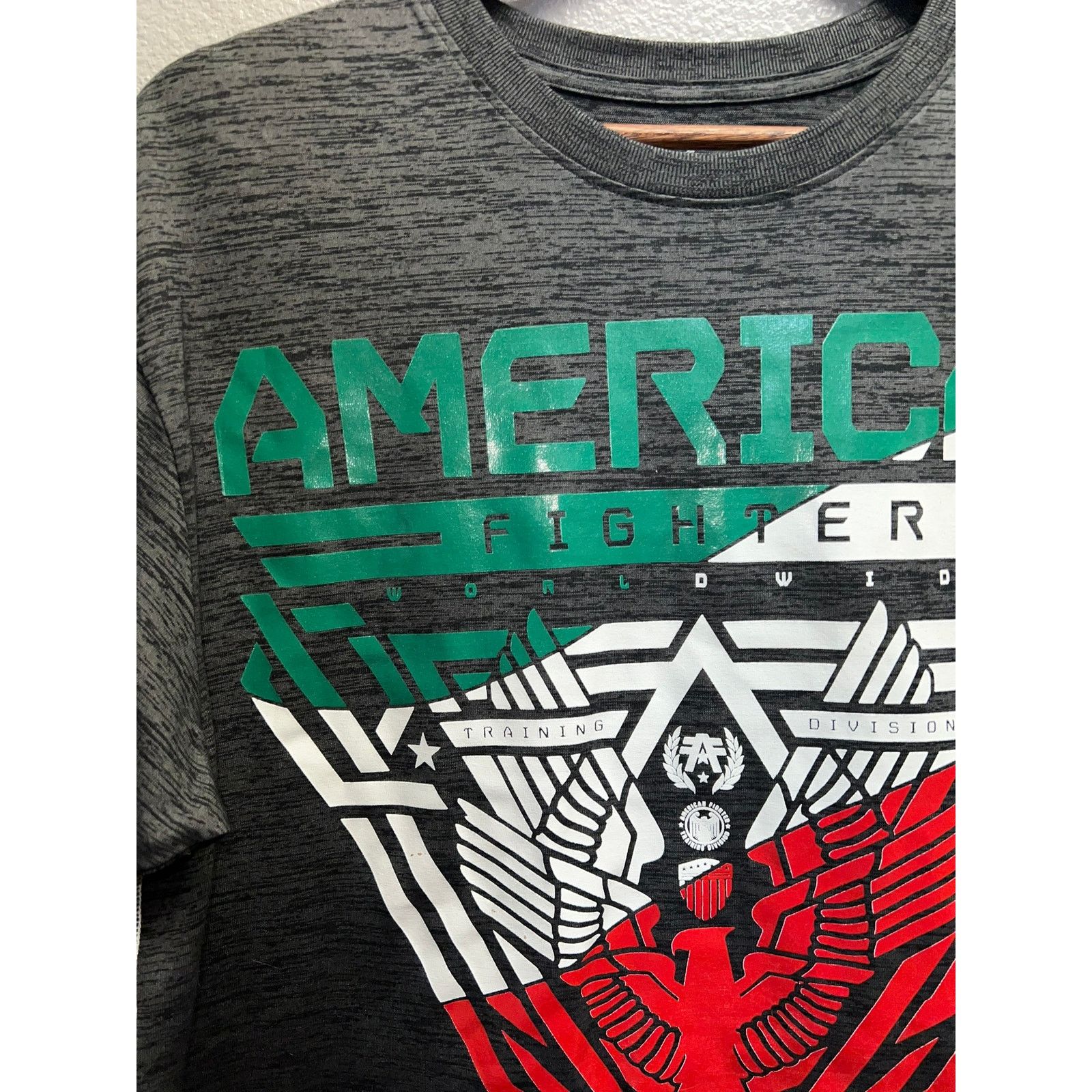 American Apparel American Fighter Shirt Fullerton Gray Red Tee Y2K 2000s Size US L / EU 52-54 / 3 - 3 Thumbnail