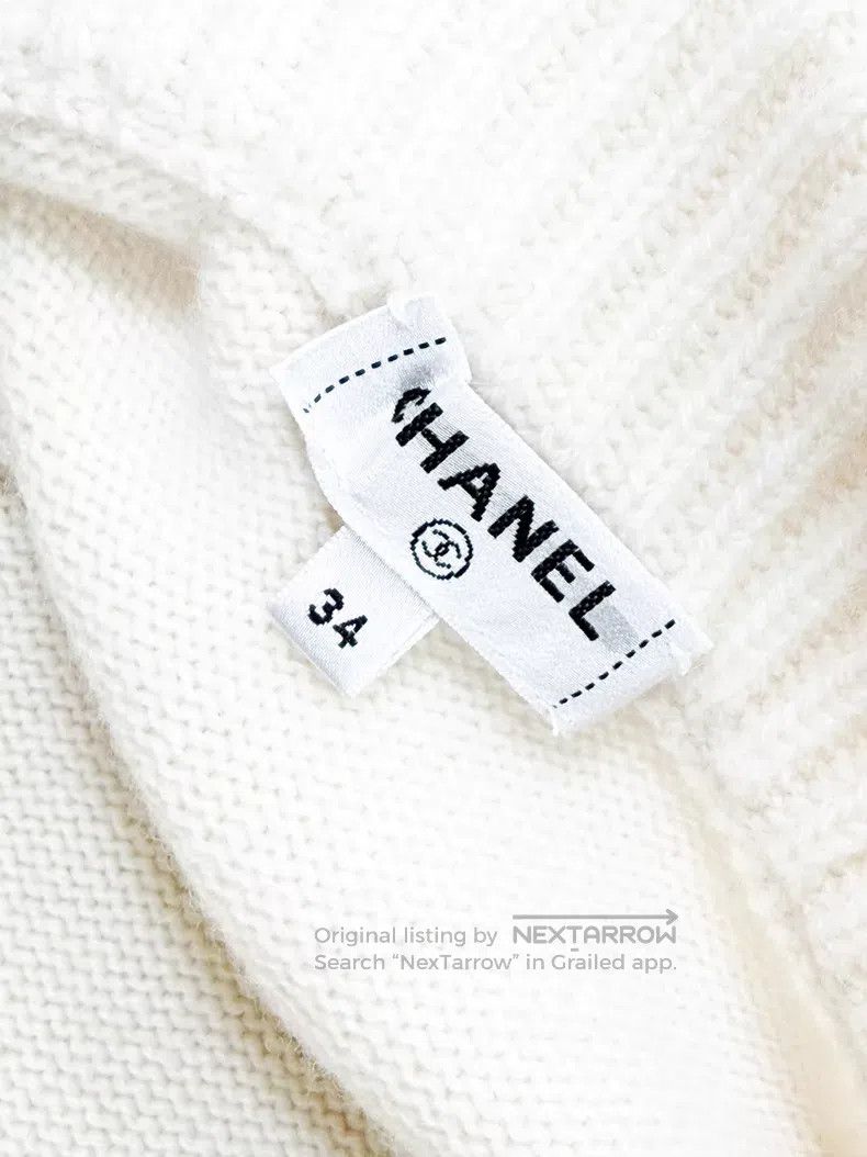 Chanel Chanel Beige hollow chain knitted long-sleeved dress skirt Size XXS / US 00 / IT 34 - 5 Thumbnail