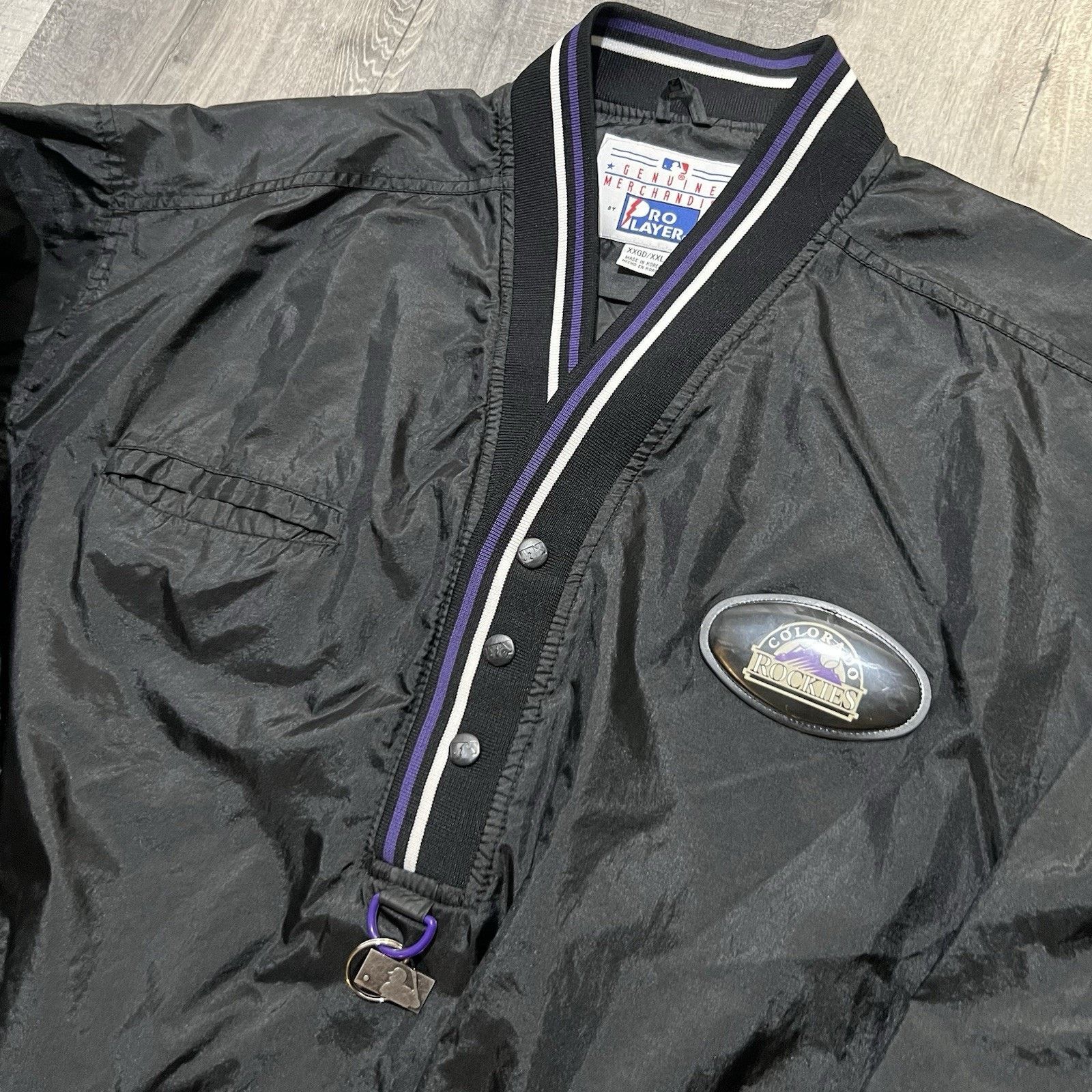 Pro Player VTG Colorado Rockies Pro Player 90s Black Pull Over Jacket Size US XXL / EU 58 / 5 - 3 Thumbnail