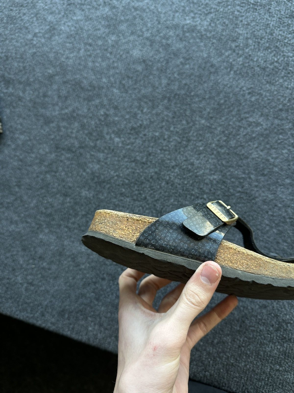 Birkenstock 🚨Vintage Birkenstock 38 black gold Luxe Sandals rare slides Size US 8 / IT 38 - 3 Thumbnail