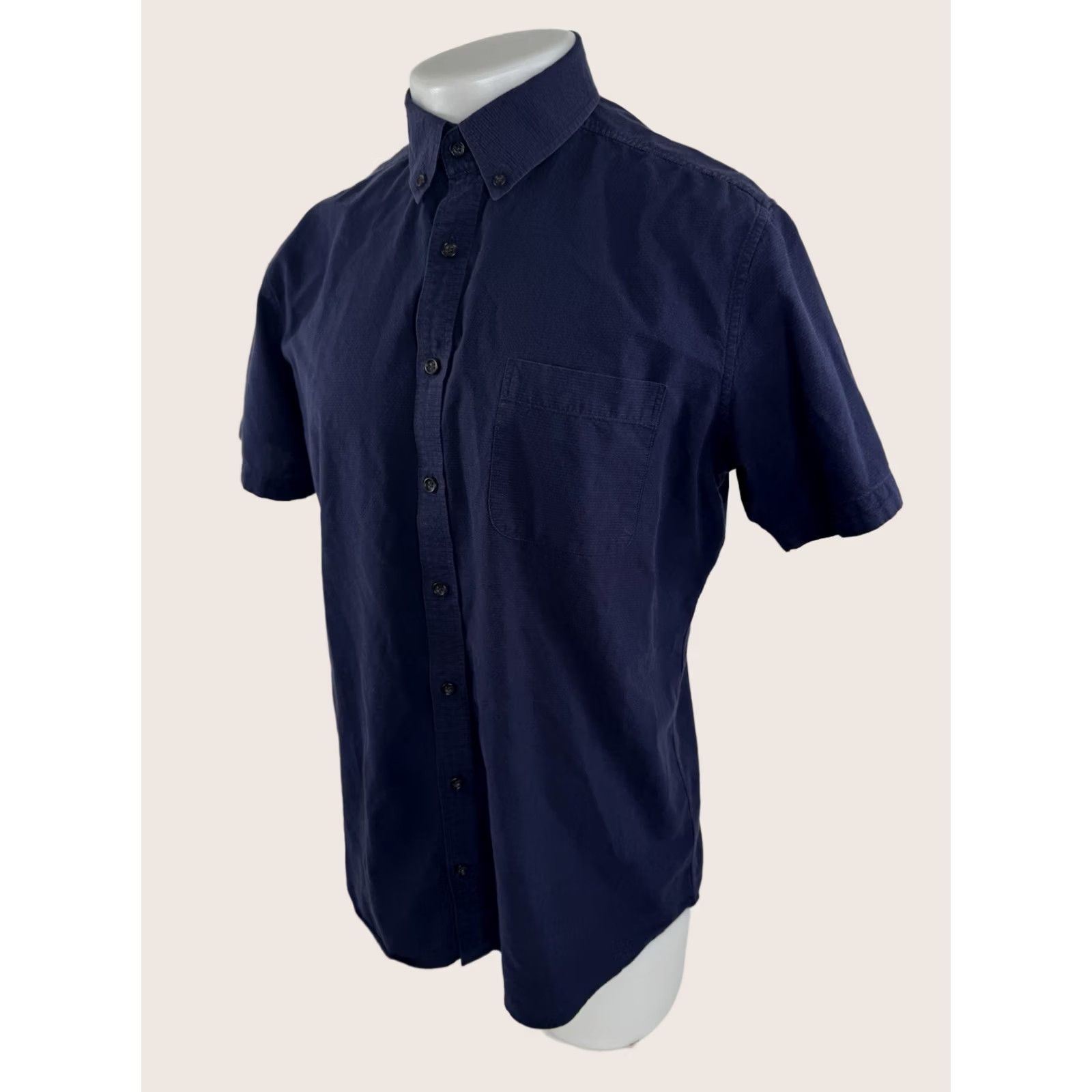 Taylor Stitch Taylor Stitch Shirt Mens 42 Blue Organic Cotton Button-Up Short Sleeve Size US XL / EU 56 / 4 - 1 Thumbnail