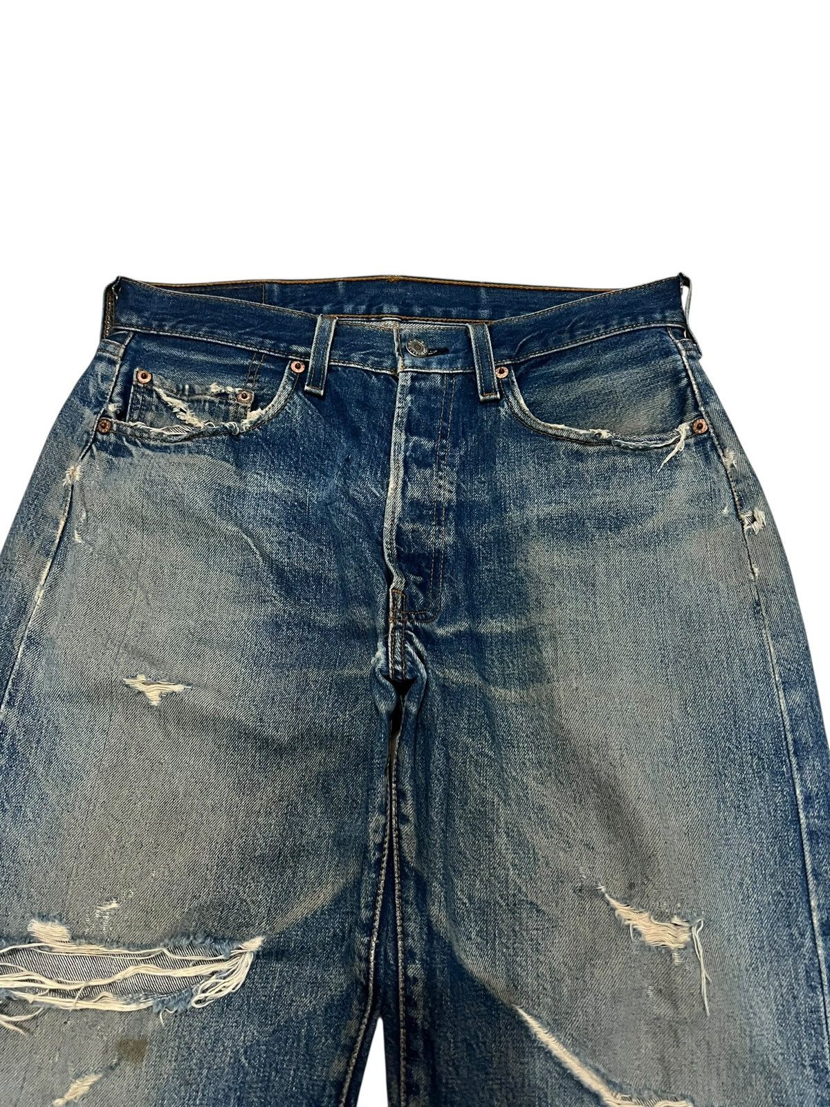 Levi's True Vintage Levis 501 Big E Selvedge Distressed Jean Size US 31 - 3 Thumbnail