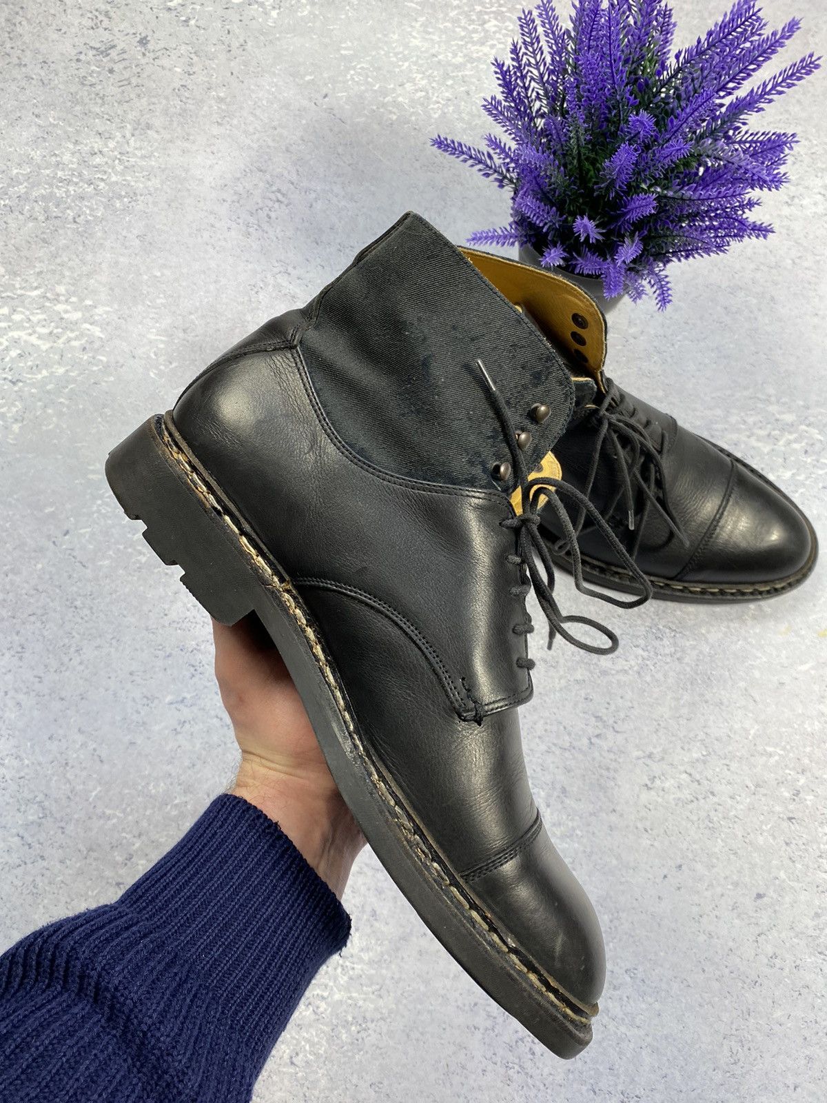 Heschung Leather Black Men’s Boots Made in France