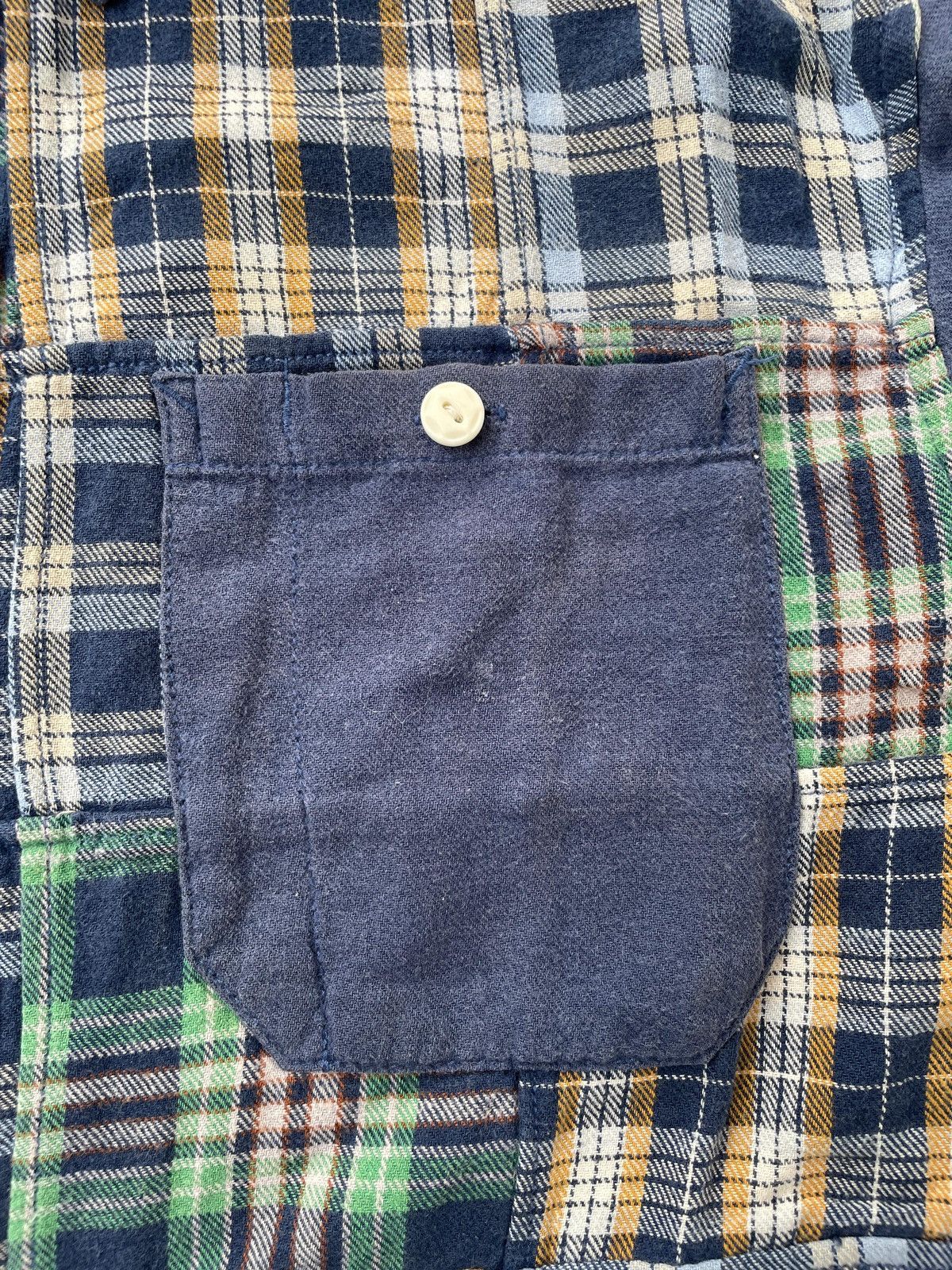 Japanese Brand Back Number Flannel Patchwork Plaid Check Longsleeve Shirt Size US L / EU 52-54 / 3 - 5 Thumbnail