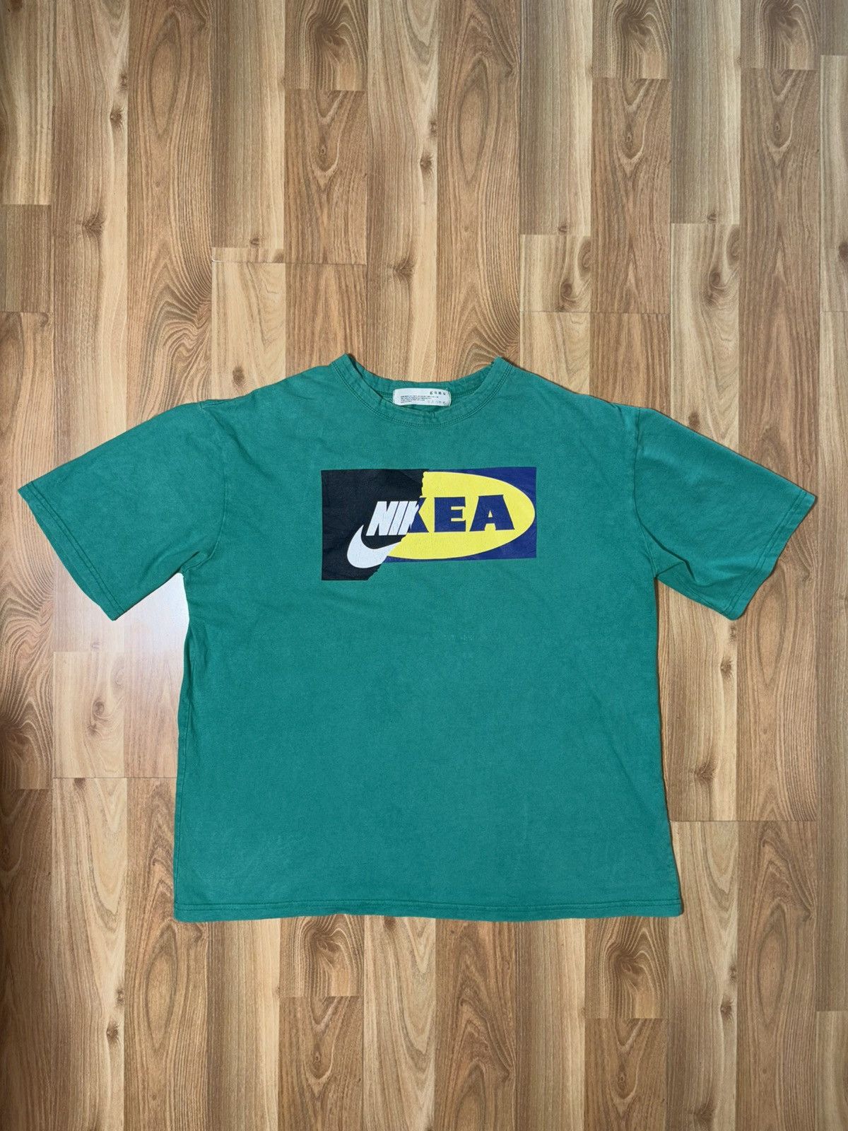 Japanese Brand Vintage Gamu "Nike x IKEA" Bootleg Graphic Tee - Green Size US M / EU 48-50 / 2 - 1 Thumbnail