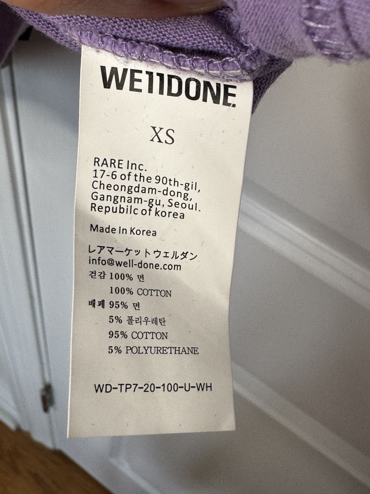 WE11DONE Lavender Polar Bear Reflective Heart Tee Size US XS / EU 42 / 0 - 7 Thumbnail