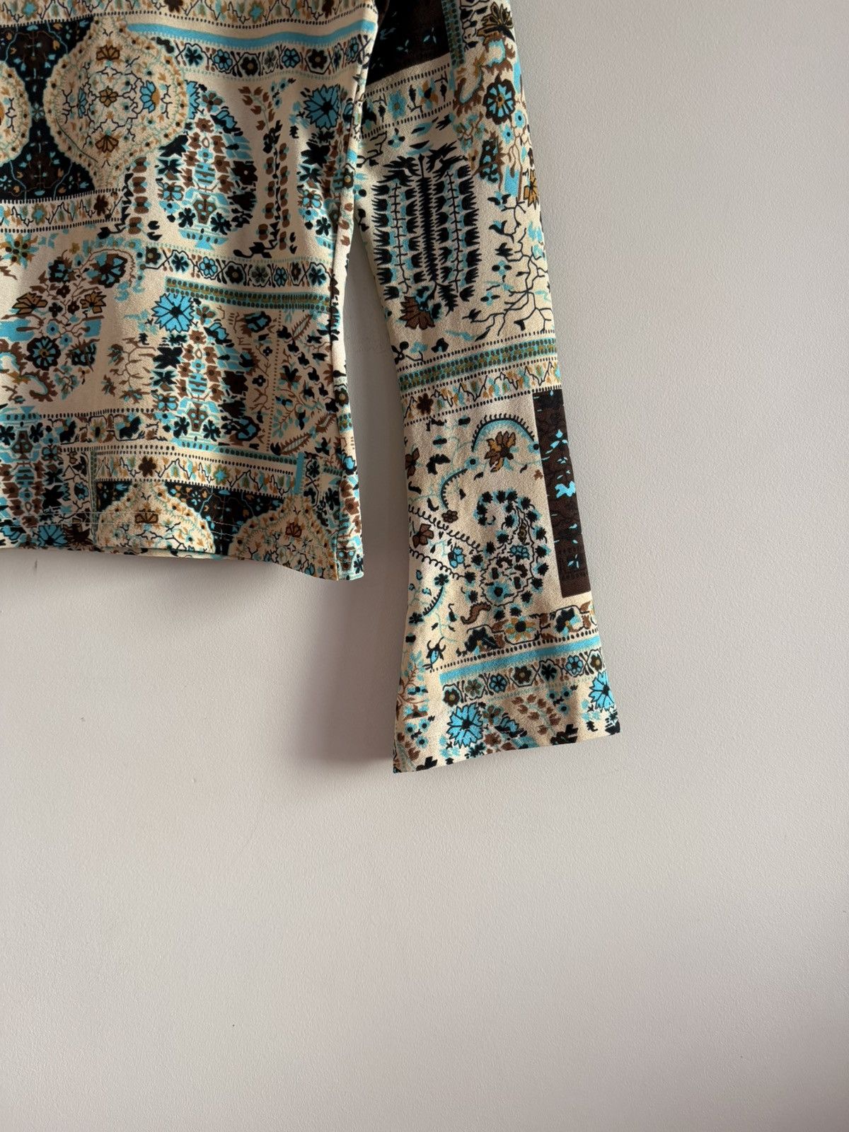 Vintage Y2K Paisley Patchwork Flare Sleeve Top Size S / US 4 / IT 40 - 3 Thumbnail