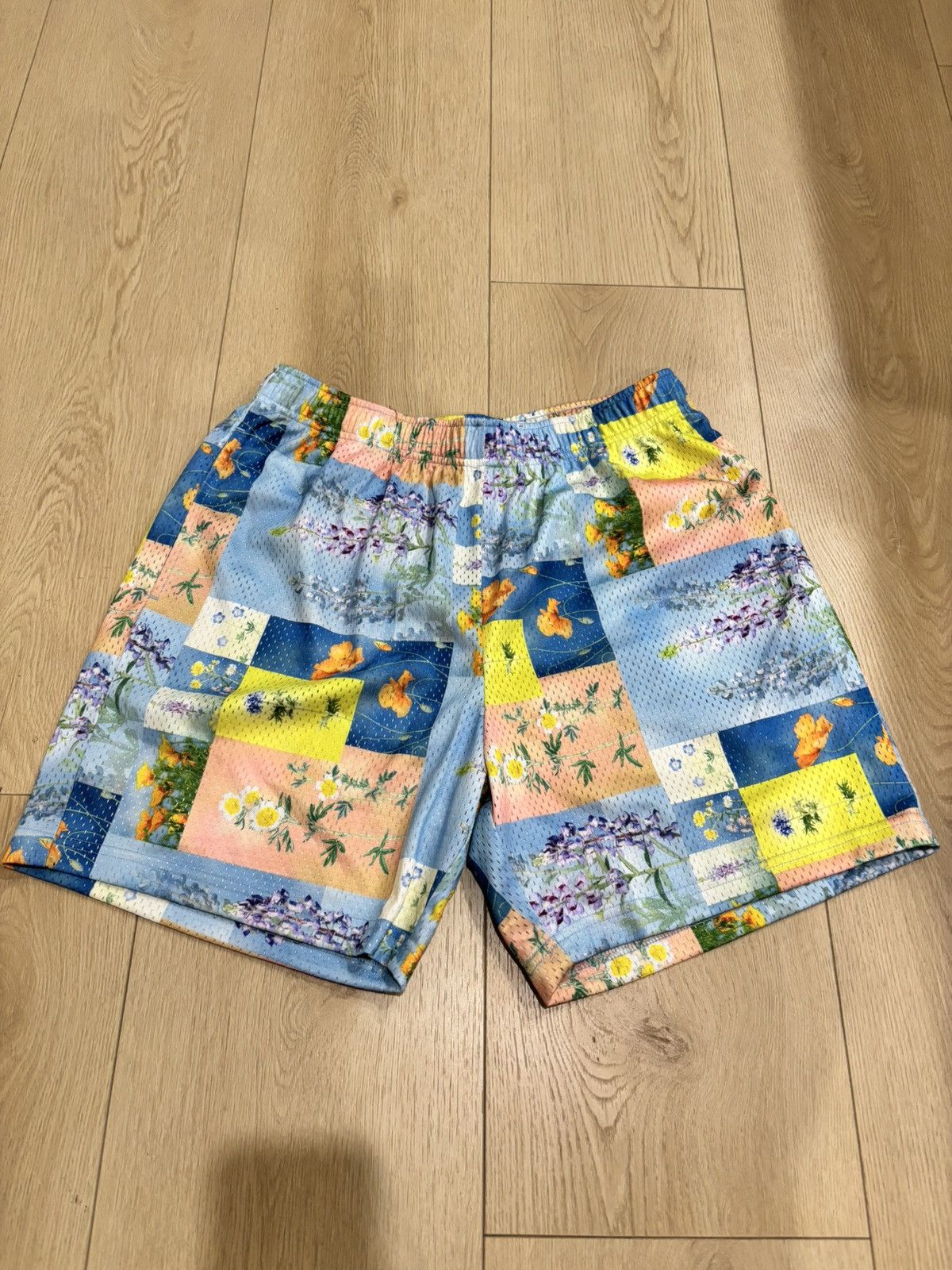 John Elliott John Elliott Game Shorts Floral Patchwork Mesh Shorts Size US 30 / EU 46 - 1 Thumbnail