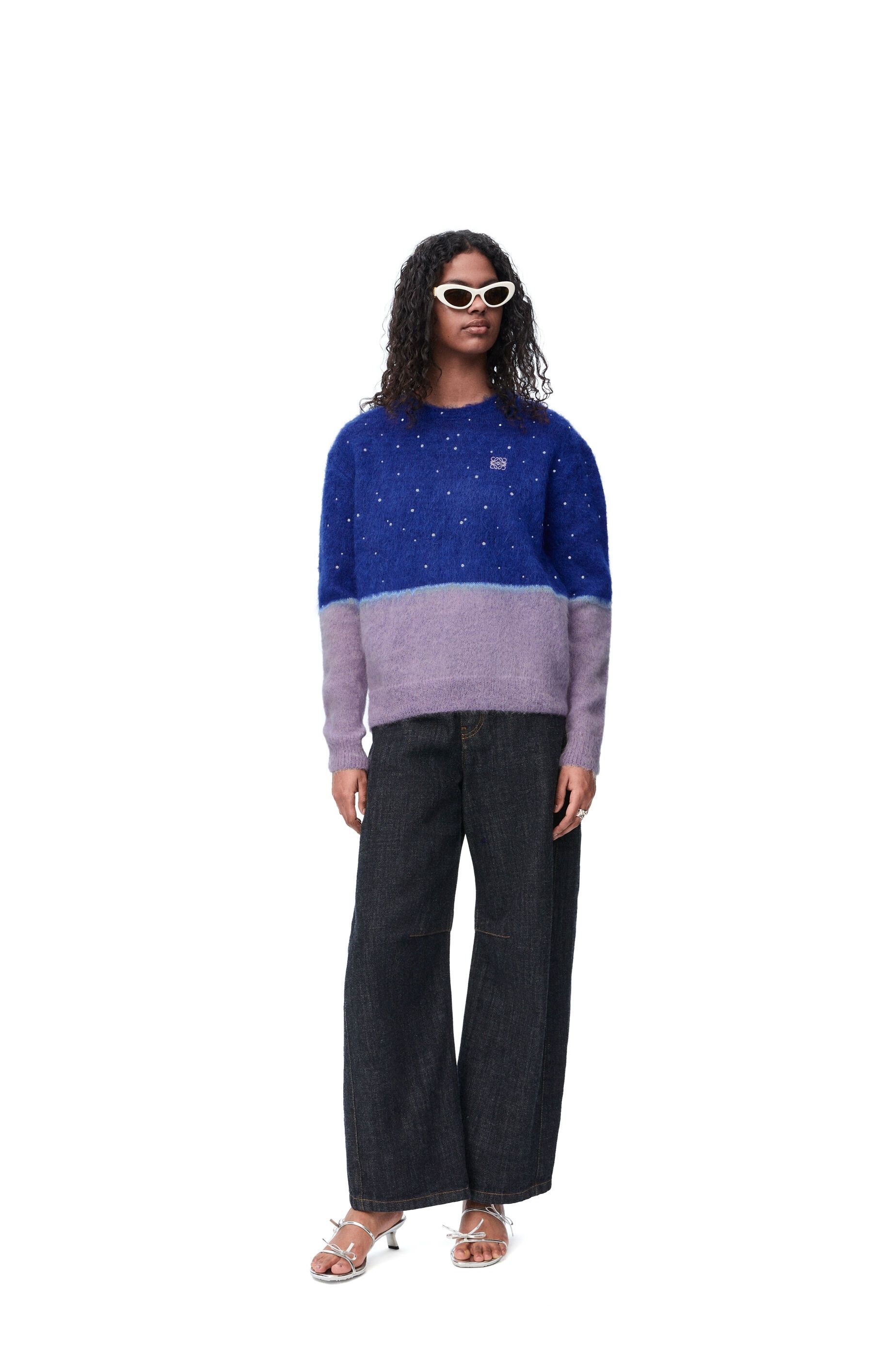 Loewe o1in1g0426 Gradient Sweater in Navy Blue/Lilac Size L / US 10 / IT 46 - 2 Thumbnail