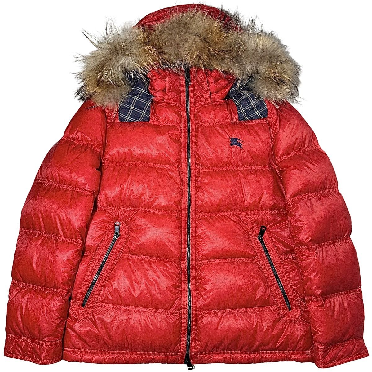 Burberry 00’s Burberry Black Label Fur Hood Down Puffer Jacket Size US XL / EU 56 / 4 - 1 Thumbnail