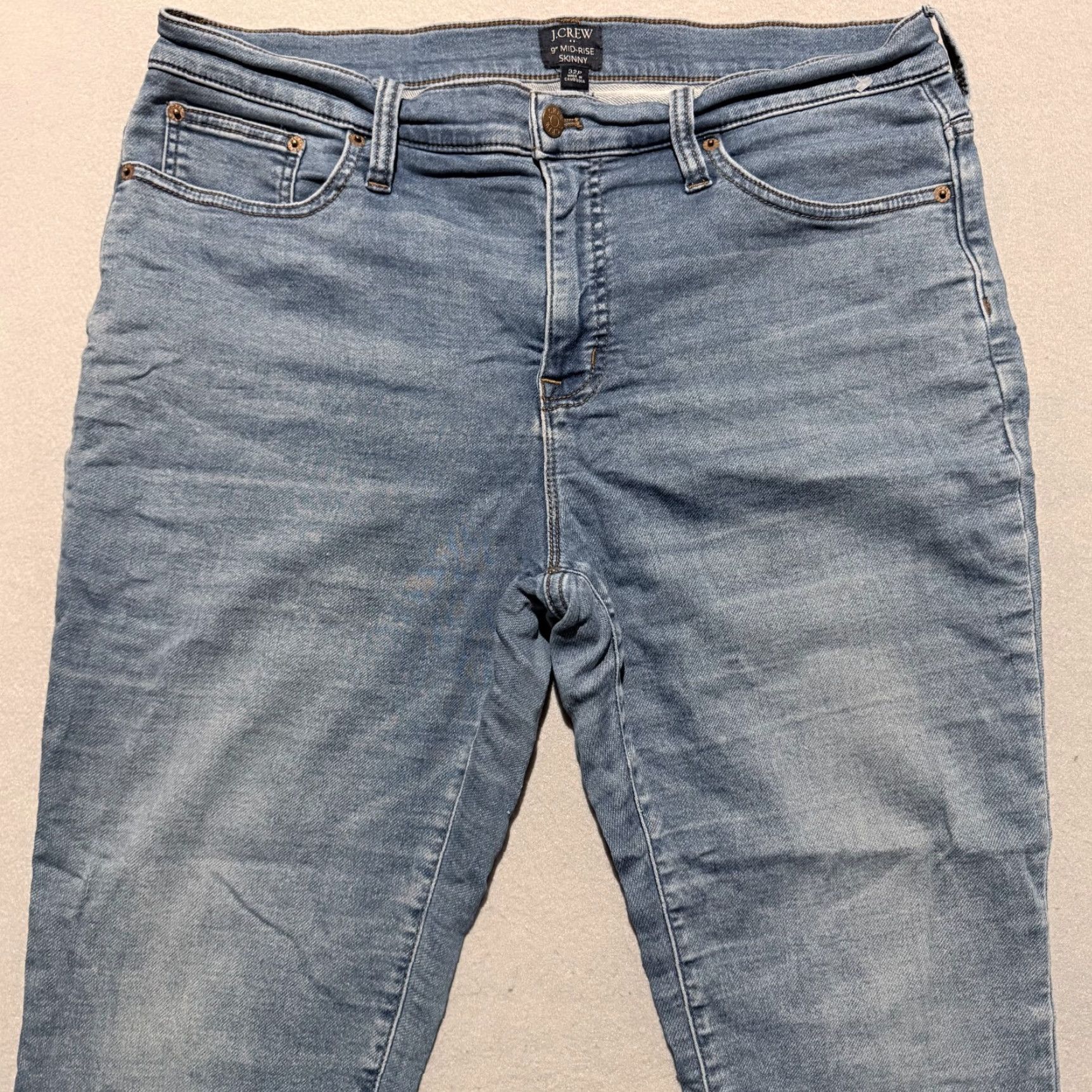J.Crew J. Crew Jeans Blue Denim Mid Rise Skinny Zip Fly 32 Womens Crop Distressed Pockets - 32 Size 24" / US 00 / IT 34 - 3 Thumbnail