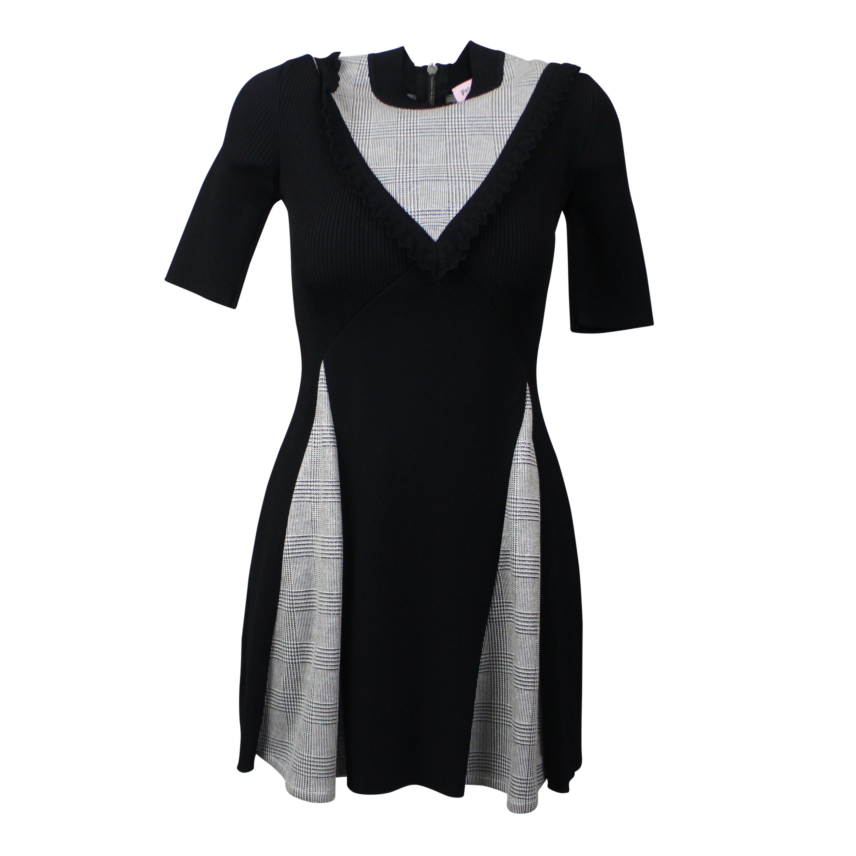 image of Palm Angels Black Plaid Skater Dress Size S, Women's