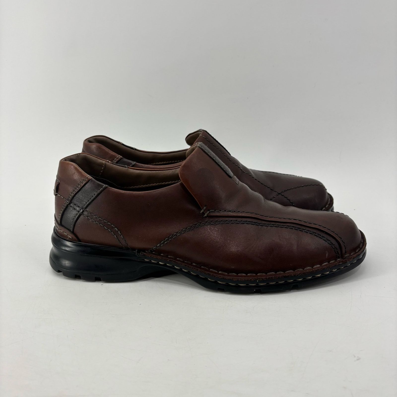 Clarks Clark’s Men’s Loafers Size 9 Leather Slip On Casual Brown Size US 9 / EU 42 - 4 Thumbnail