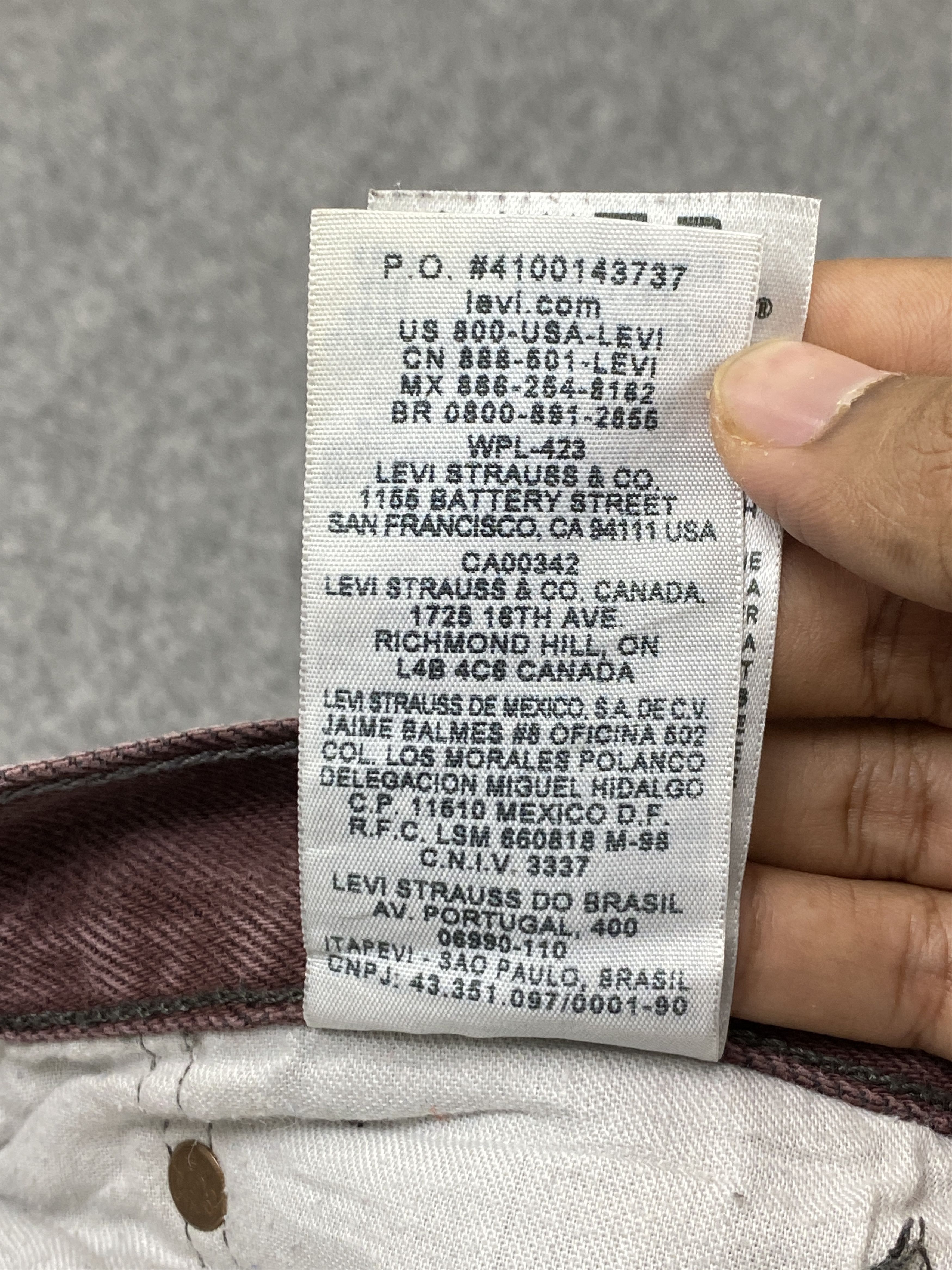 Levi's × Vintage Maroon Colour Vintage Levis 501 Jeans Size US 44 / EU 60 - 9 Thumbnail